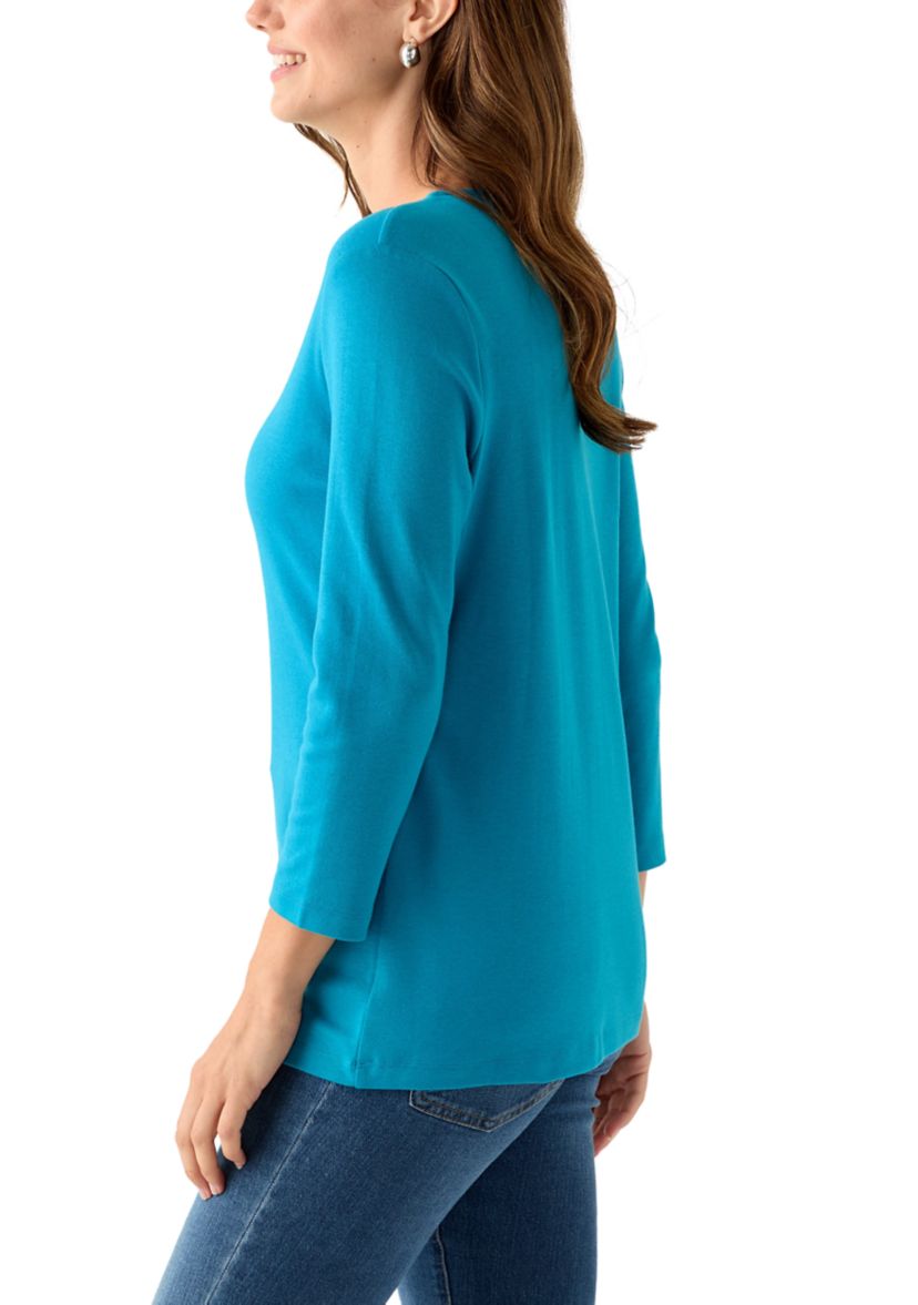 Womens Detailed V-Neck Shirt