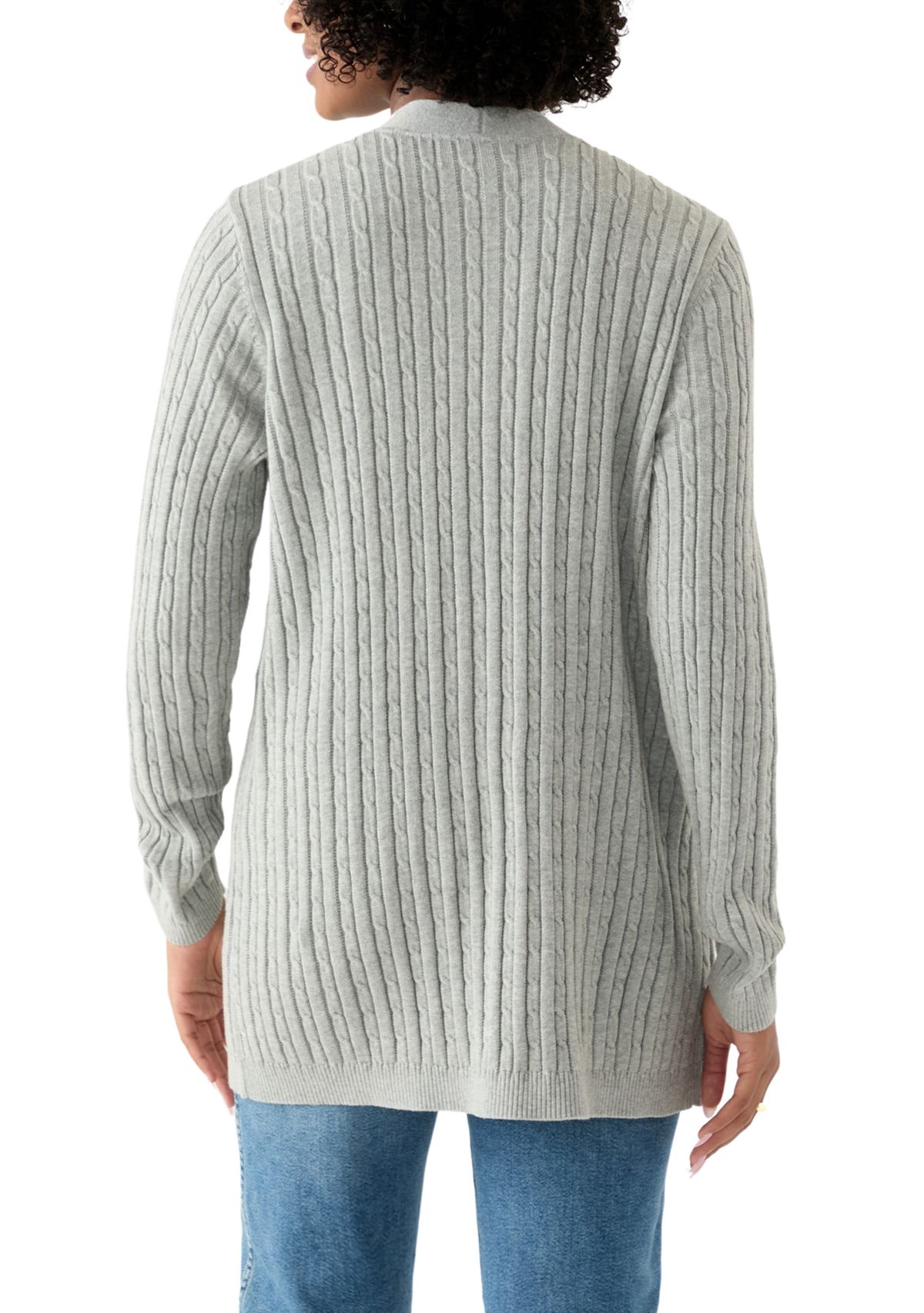 Womens Long Sleeve Cable Knit Cardigan