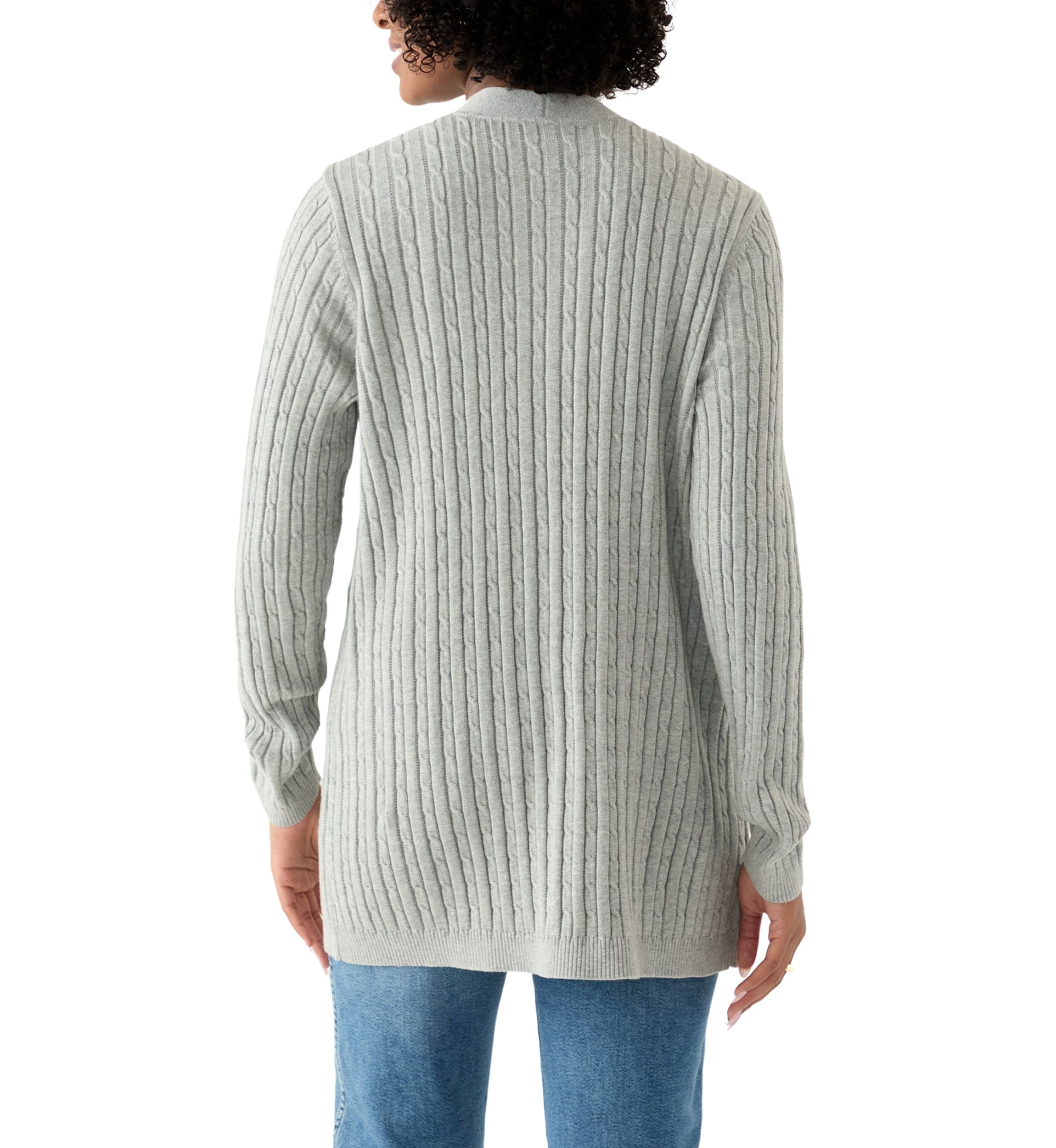 Womens Long Sleeve Cable Knit Cardigan
