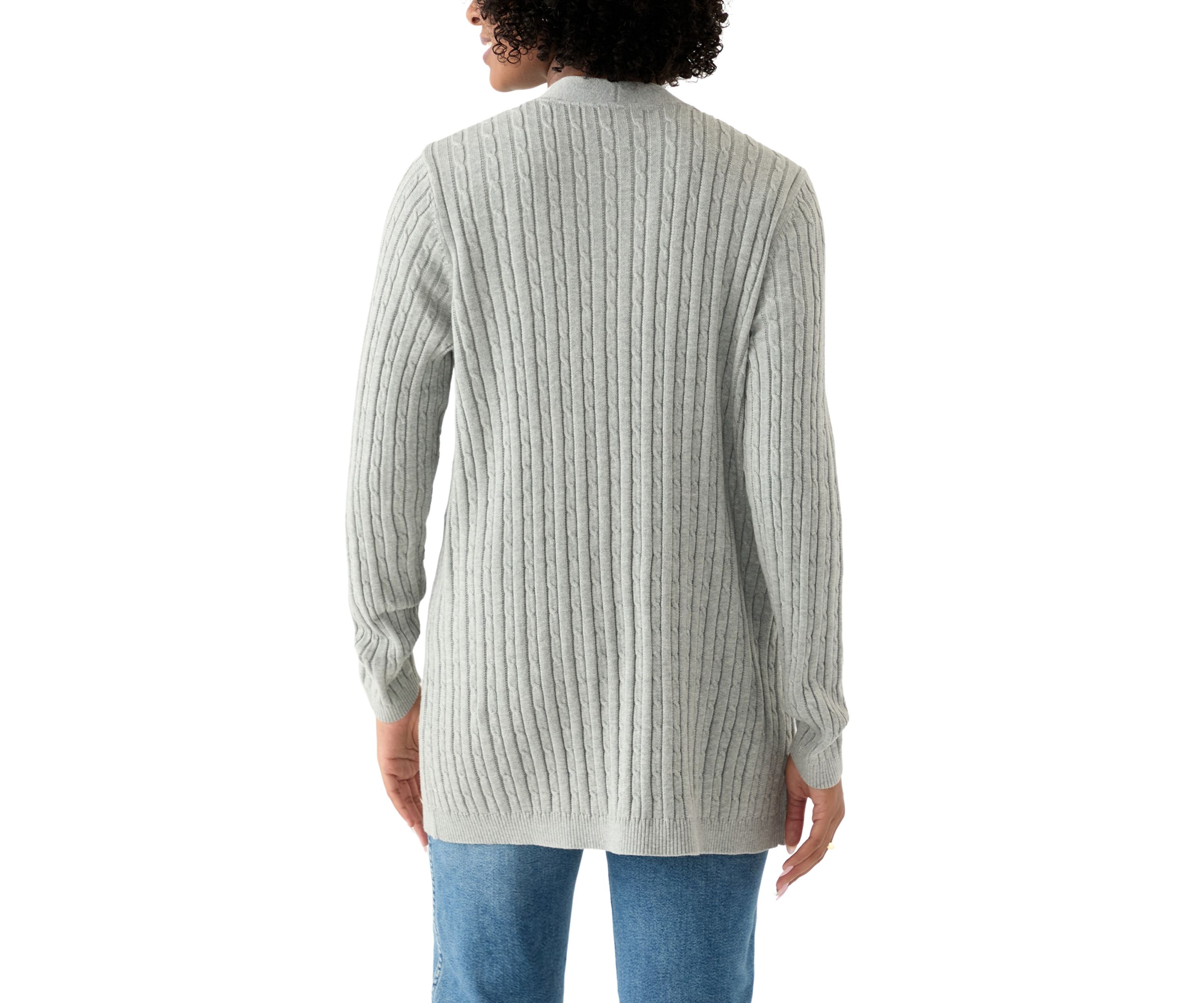Womens Long Sleeve Cable Knit Cardigan