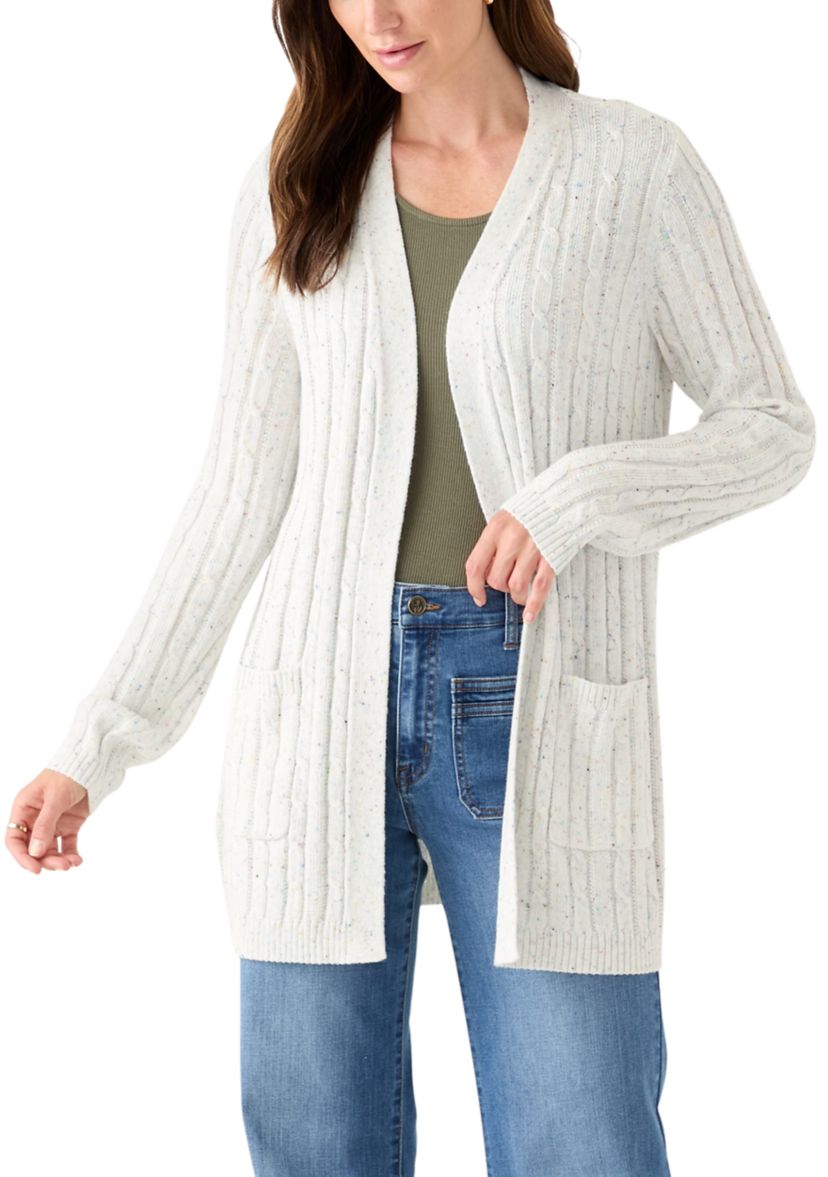 Womens Long Sleeve Cable Cardigan