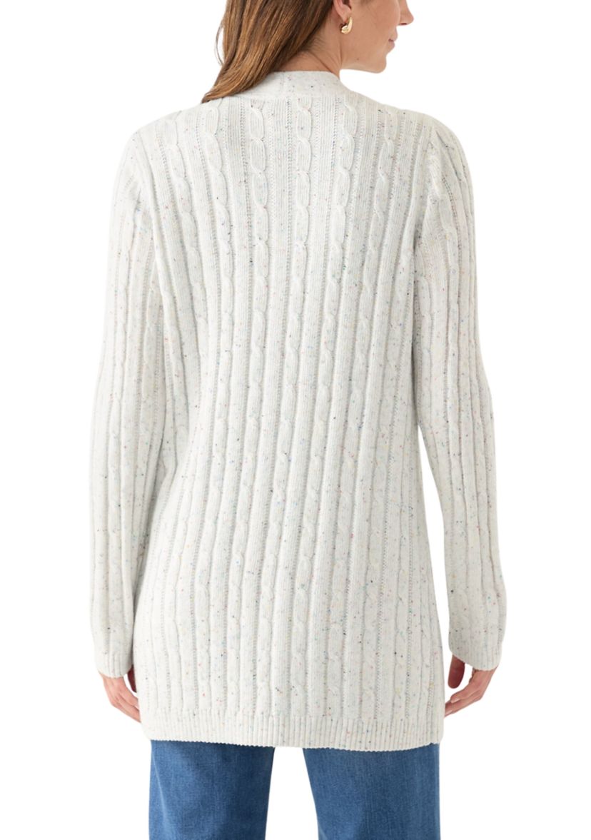 Womens Long Sleeve Cable Cardigan