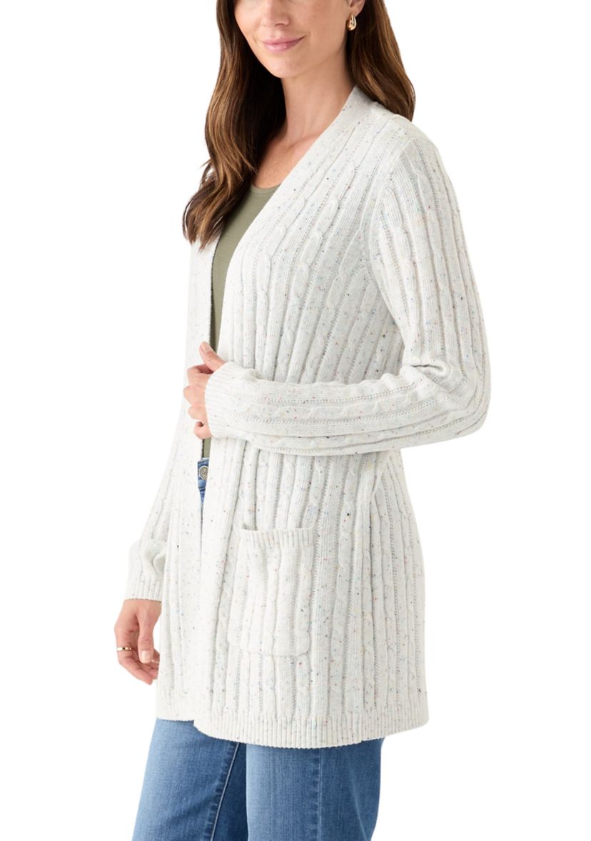 Womens Long Sleeve Cable Cardigan