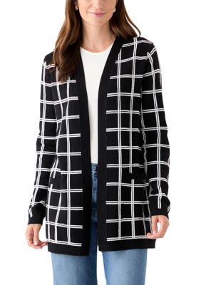 Womens Long Sleeve Jacquard Cardigan