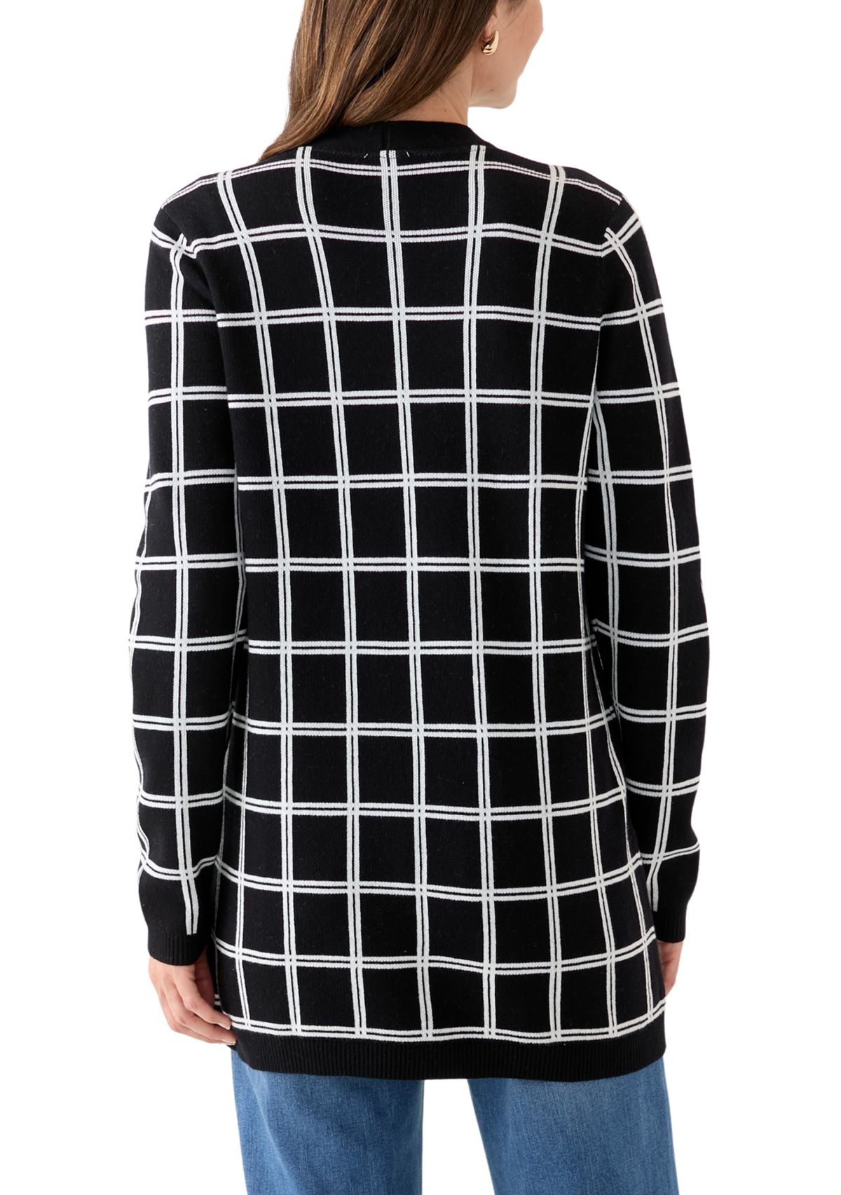 Womens Long Sleeve Jacquard Cardigan