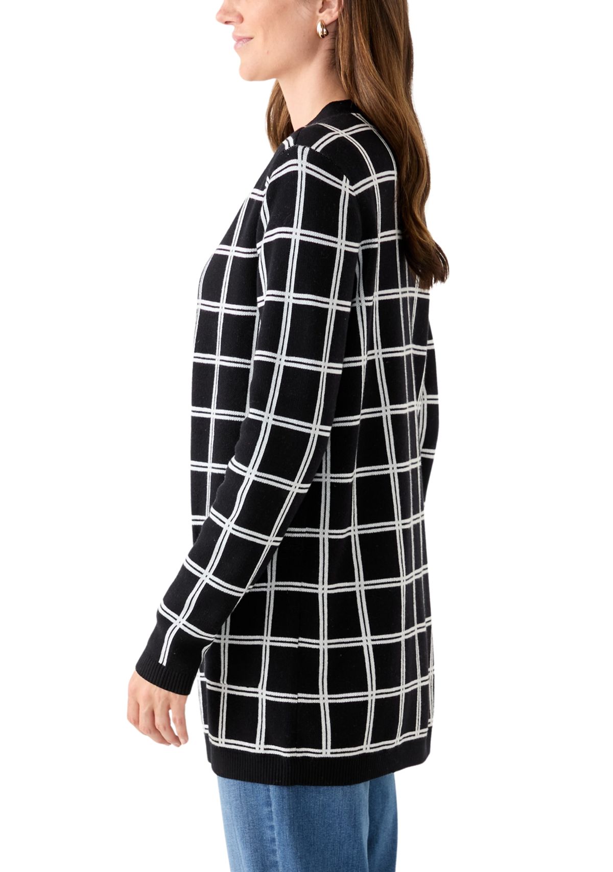 Womens Long Sleeve Jacquard Cardigan