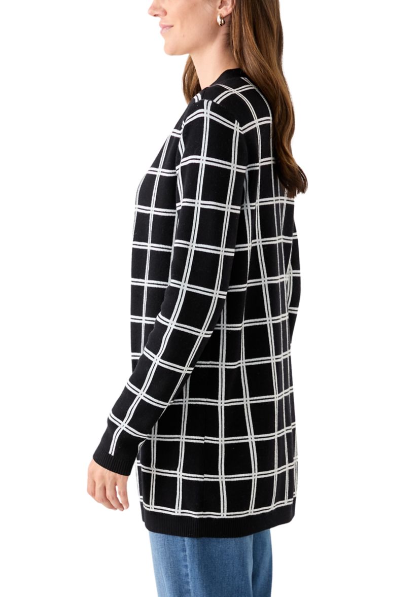 Womens Long Sleeve Jacquard Cardigan
