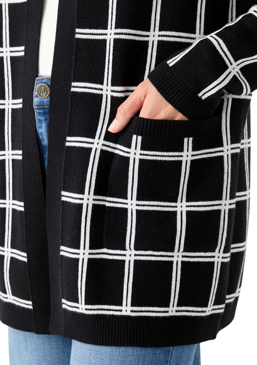 Womens Long Sleeve Jacquard Cardigan