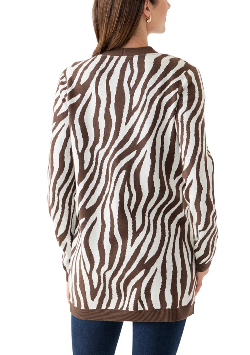 Womens Long Sleeve Jacquard Cardigan