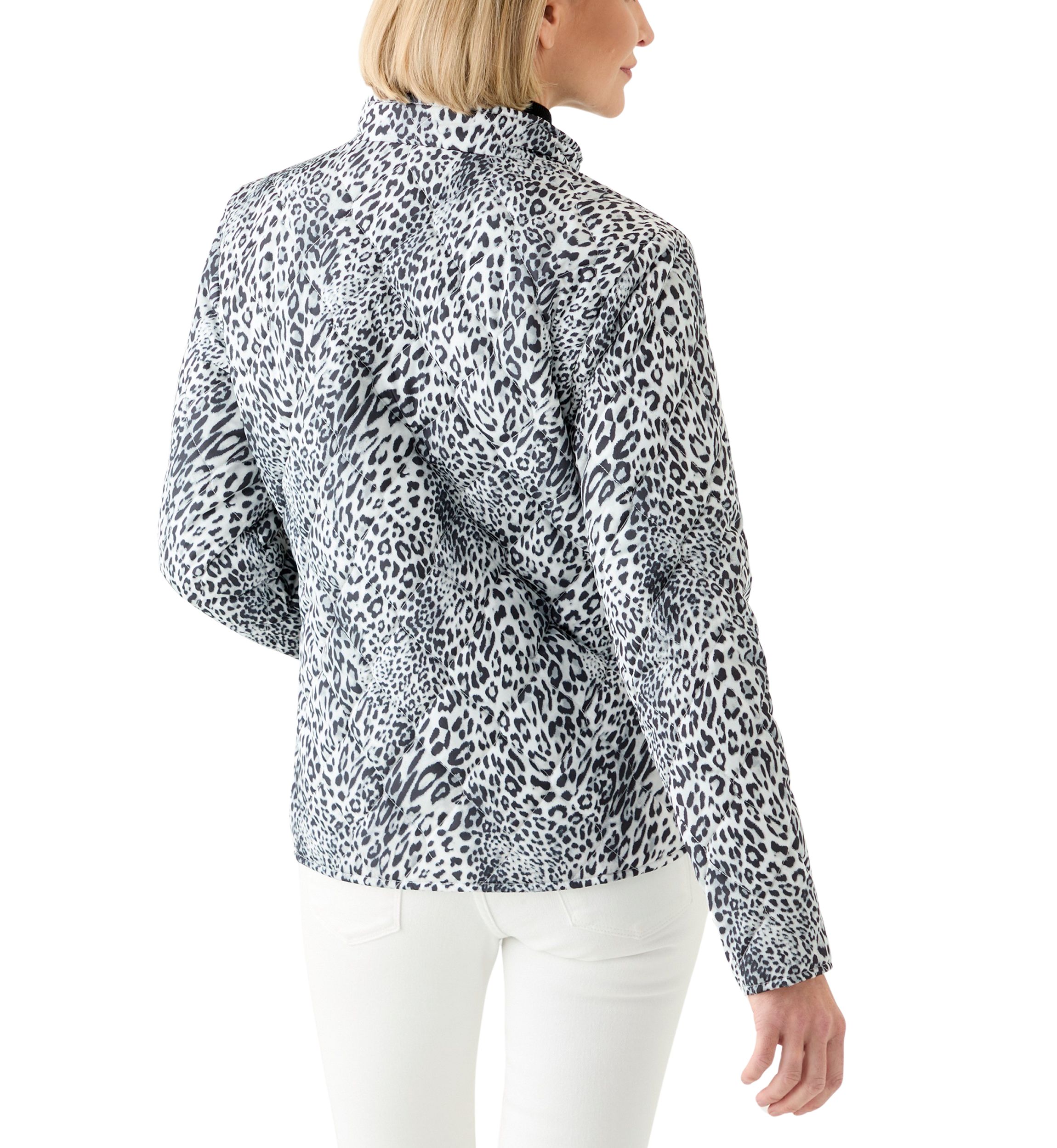 Womens Side Rib Puff Printed Jacket