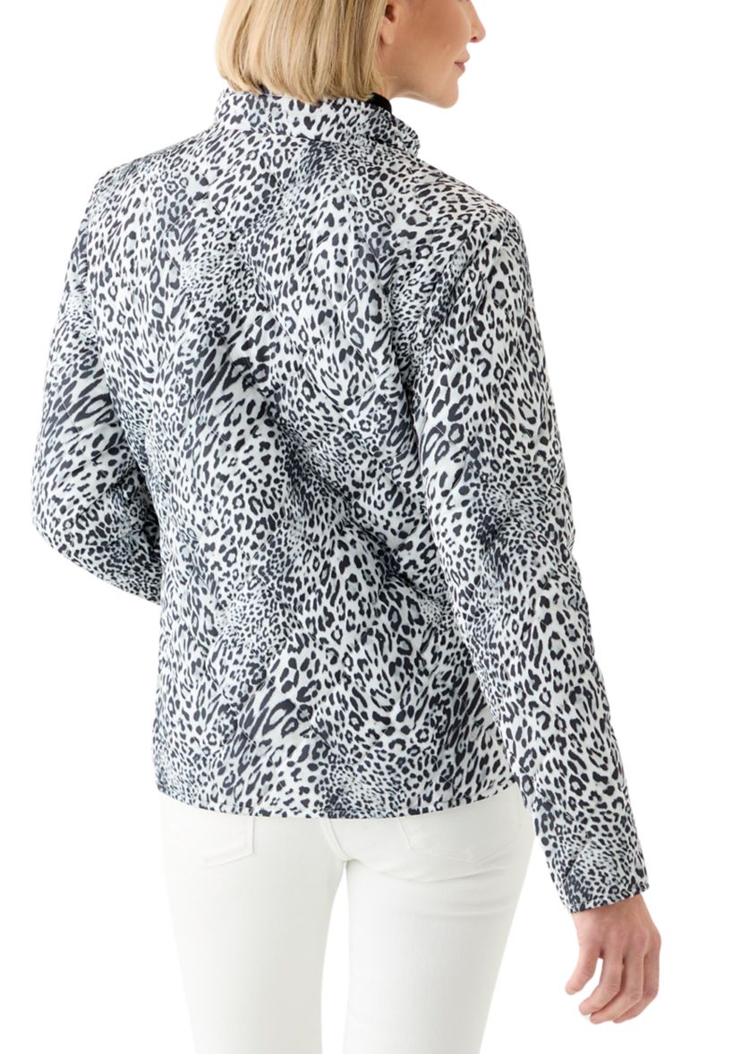 Womens Side Rib Puff Printed Jacket
