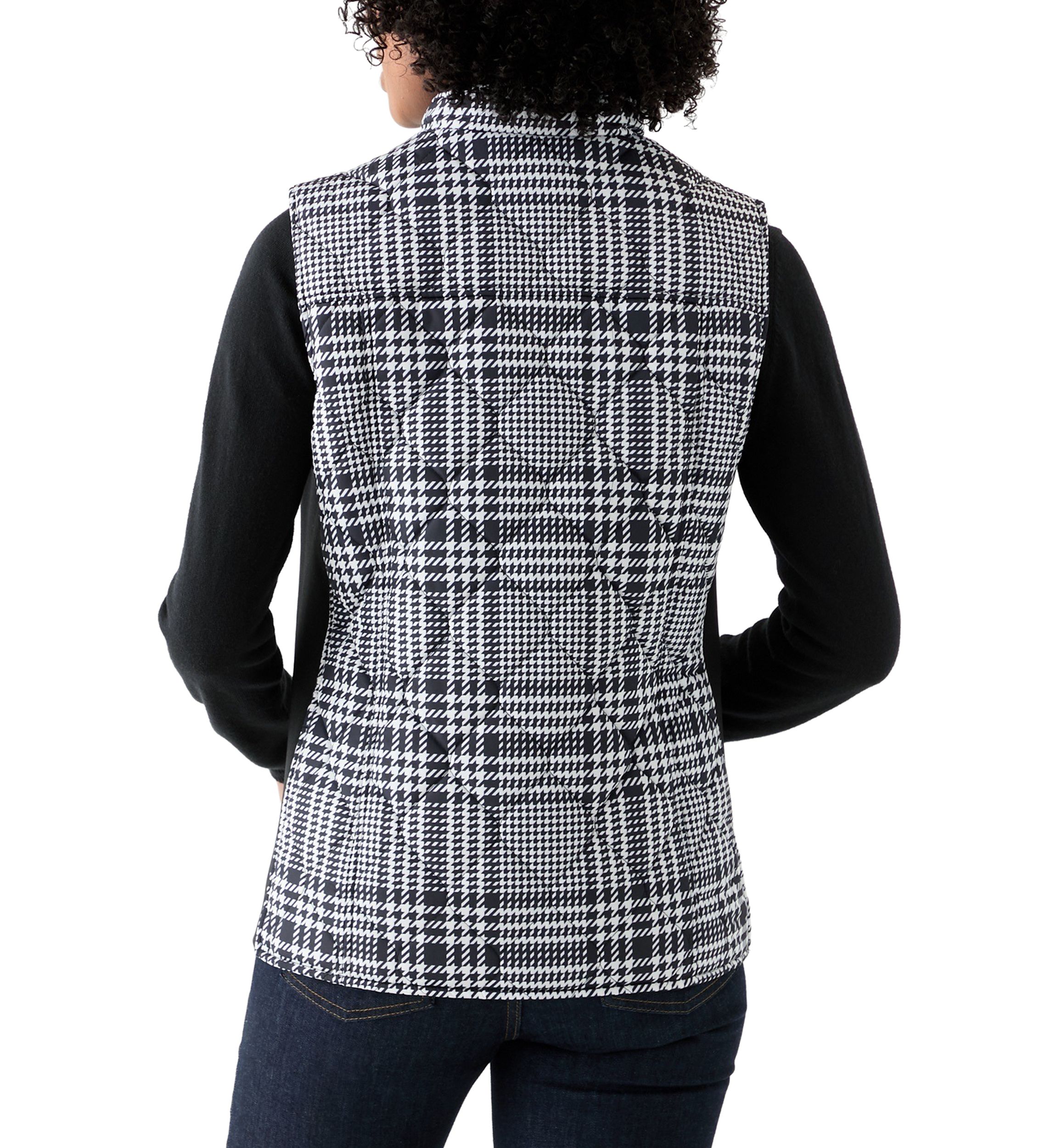 Womens Side Rib Plaid Print Vest