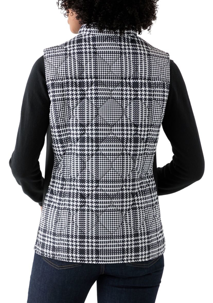 Womens Side Rib Plaid Print Vest