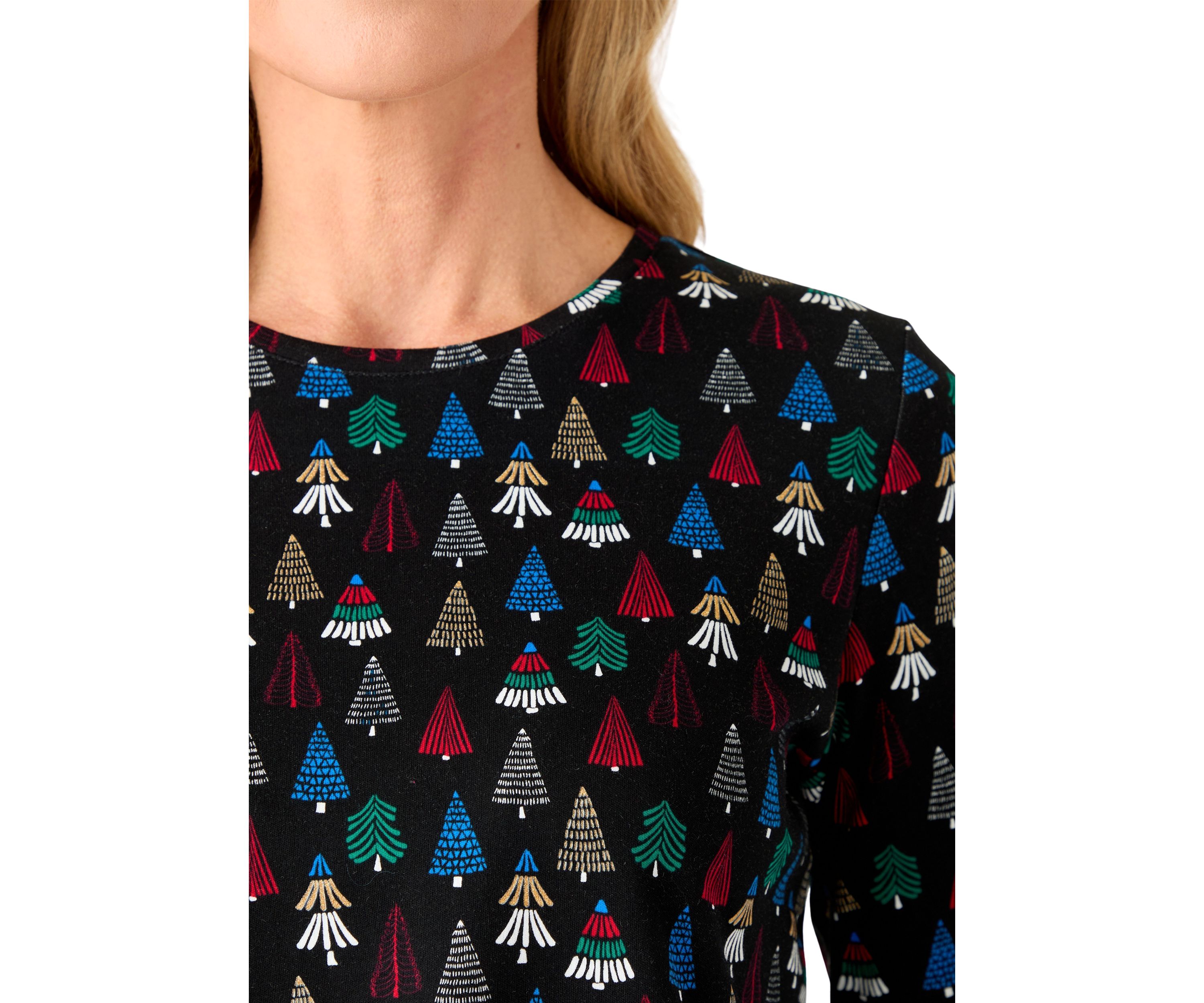 Womens 3/4 Sleeve Animal Print Top 
