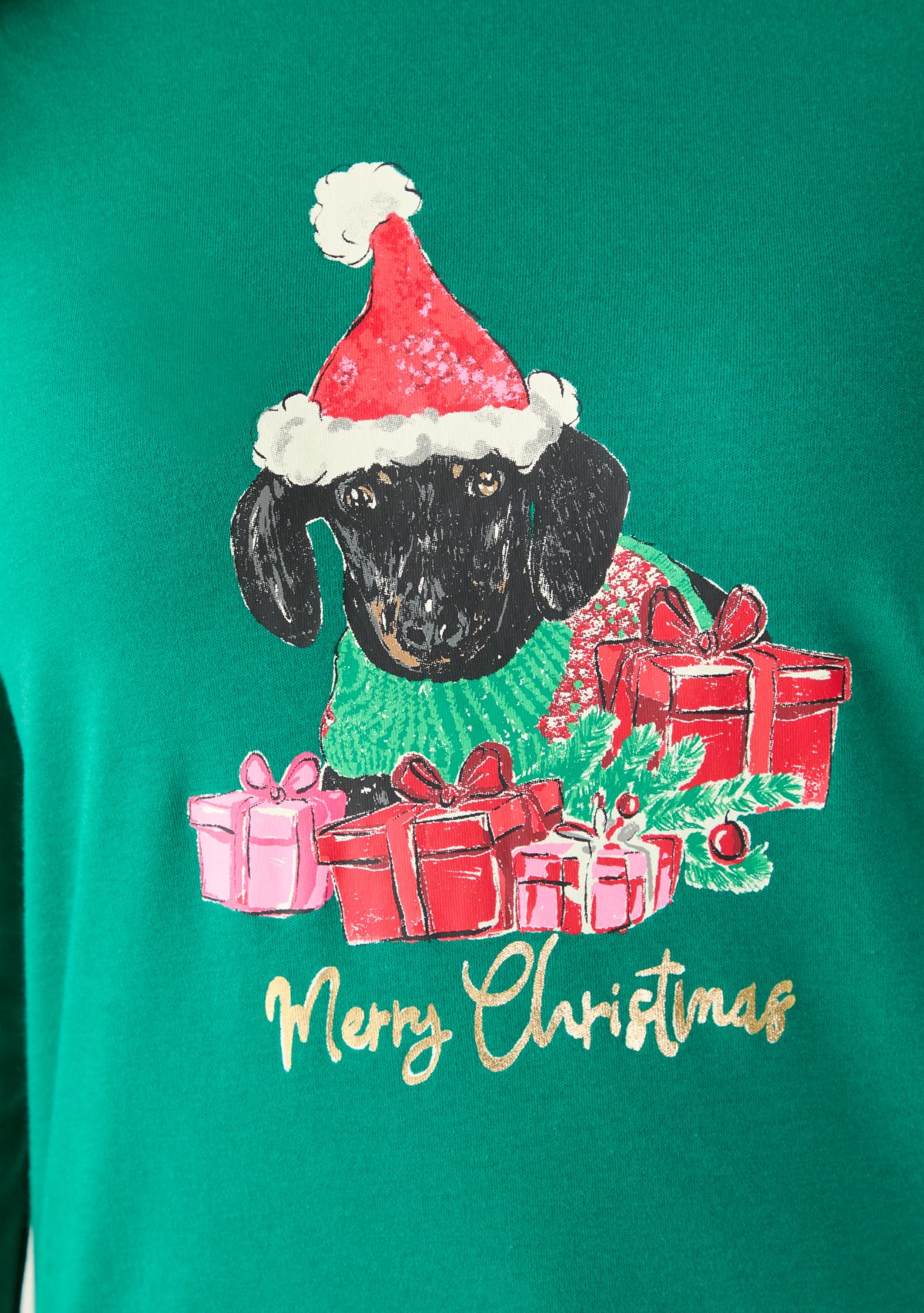 Womens 3/4 Sleeve Christmas Lights Graphic T-Shirt