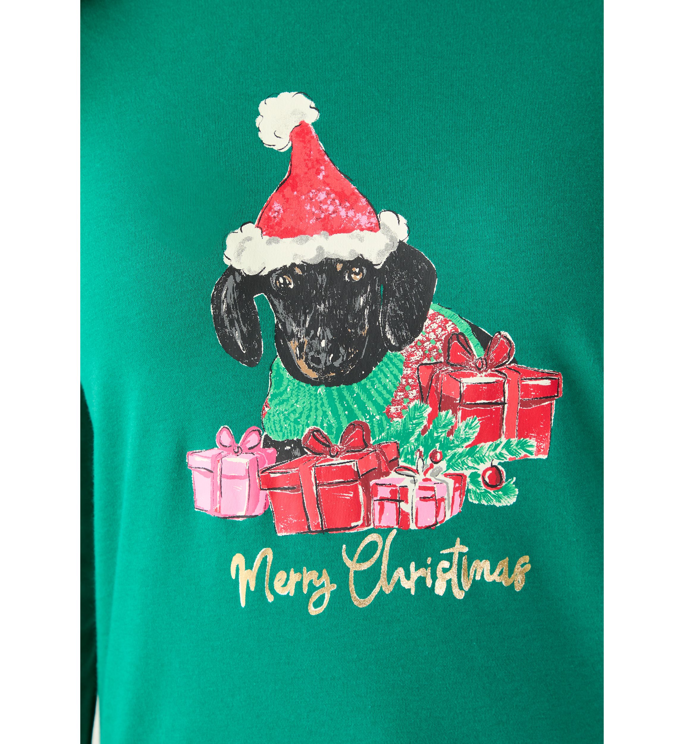 Womens 3/4 Sleeve Christmas Lights Graphic T-Shirt