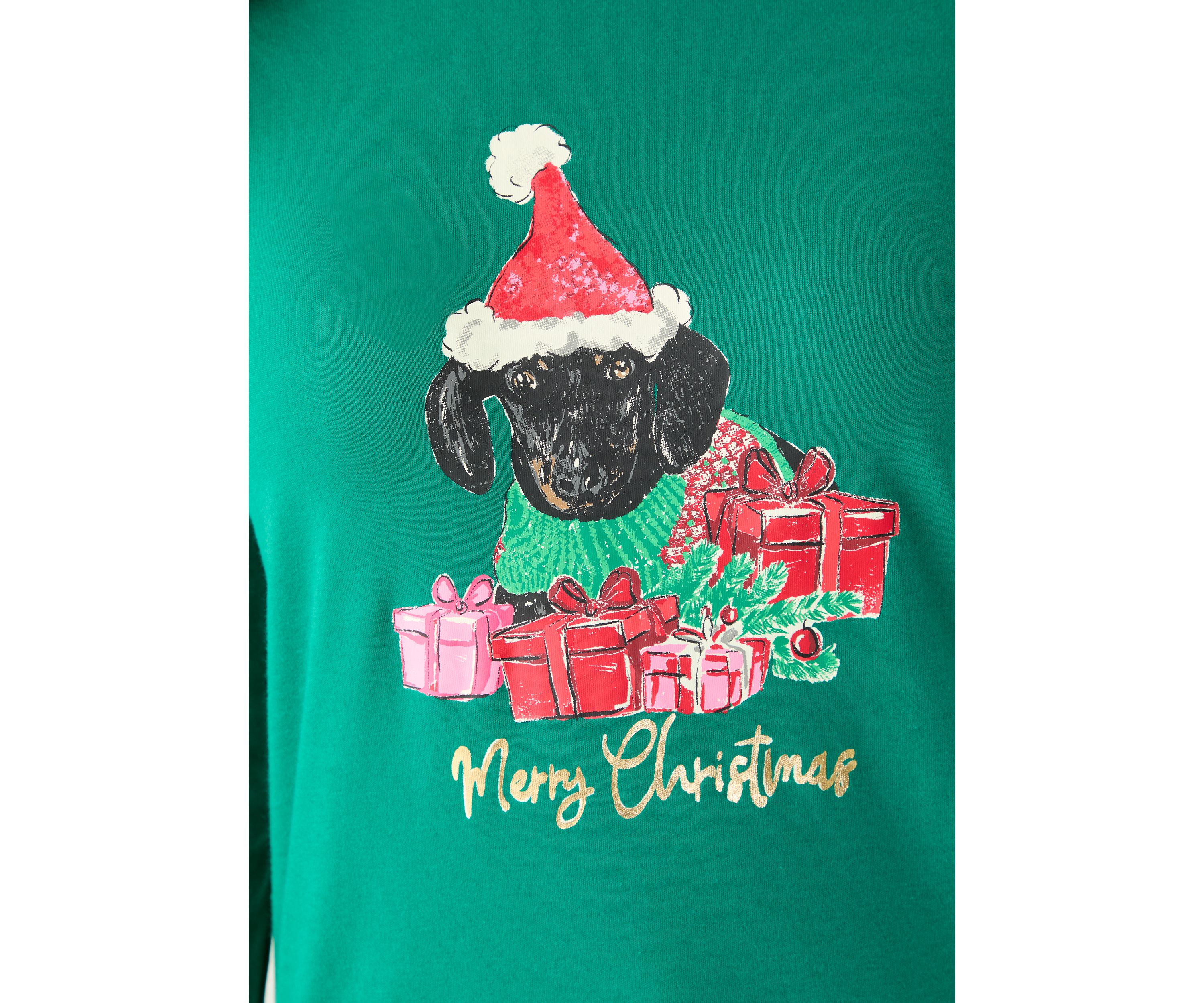 Womens 3/4 Sleeve Christmas Lights Graphic T-Shirt
