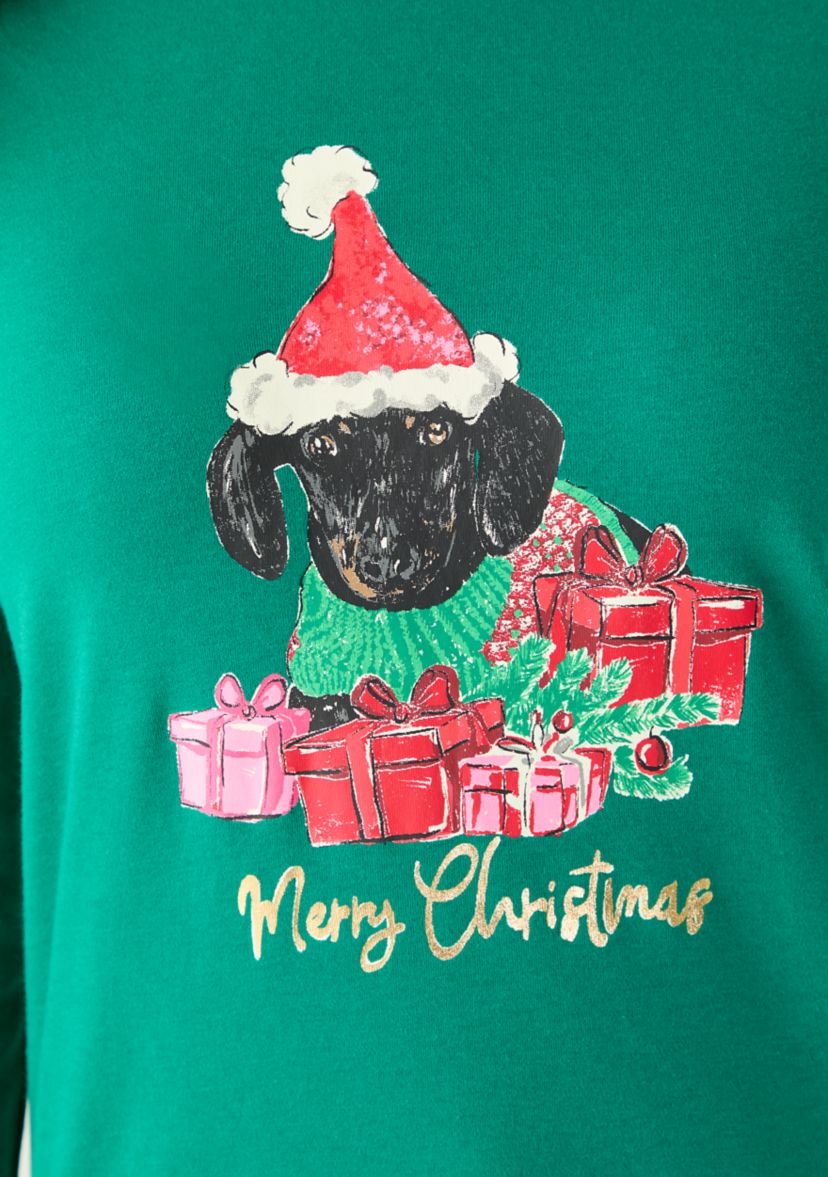 Womens 3/4 Sleeve Christmas Lights Graphic T-Shirt
