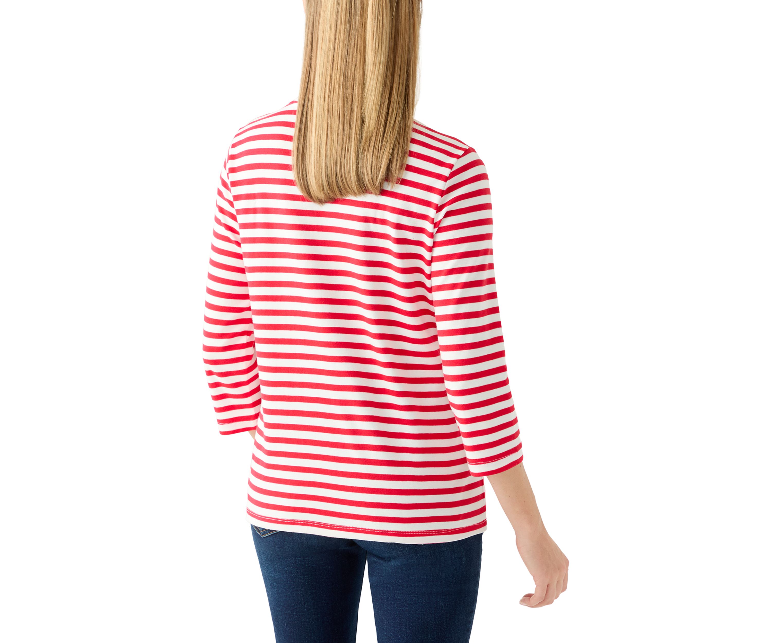 Womens 3/4 Sleeve Holiday Graphic T-Shirt