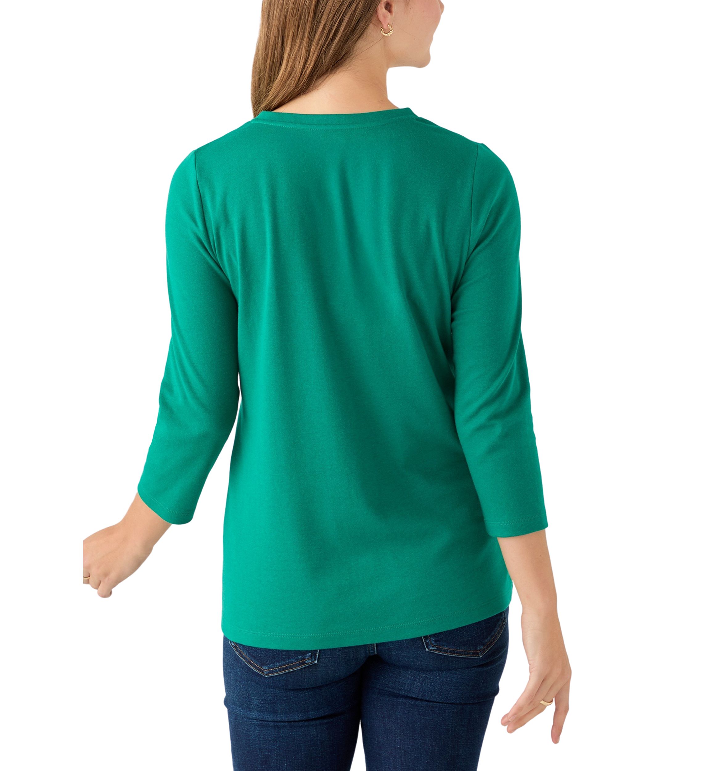 Womens Henley Solid Top