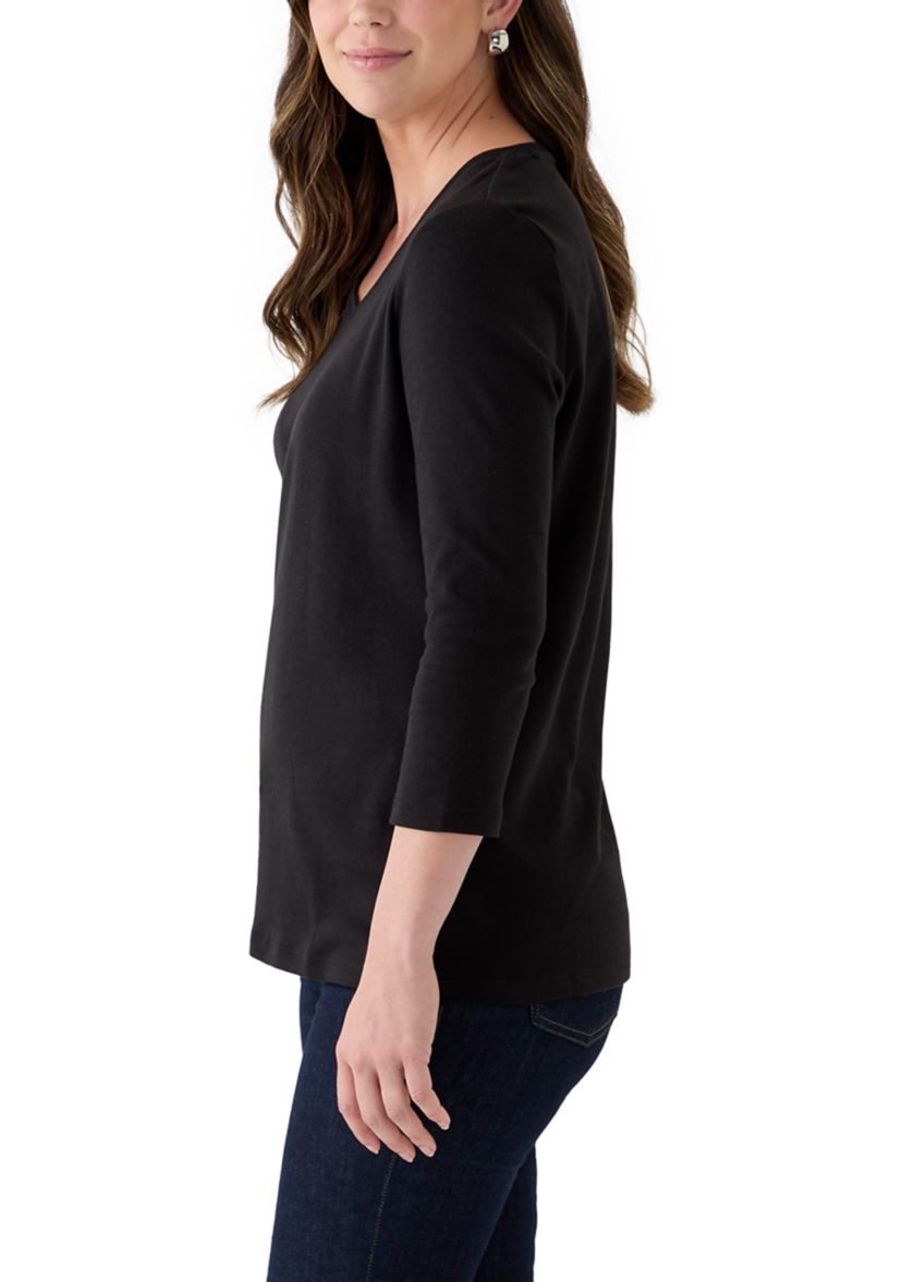 Womens Three-Quarter Sleeve V-Neck T-Shirt