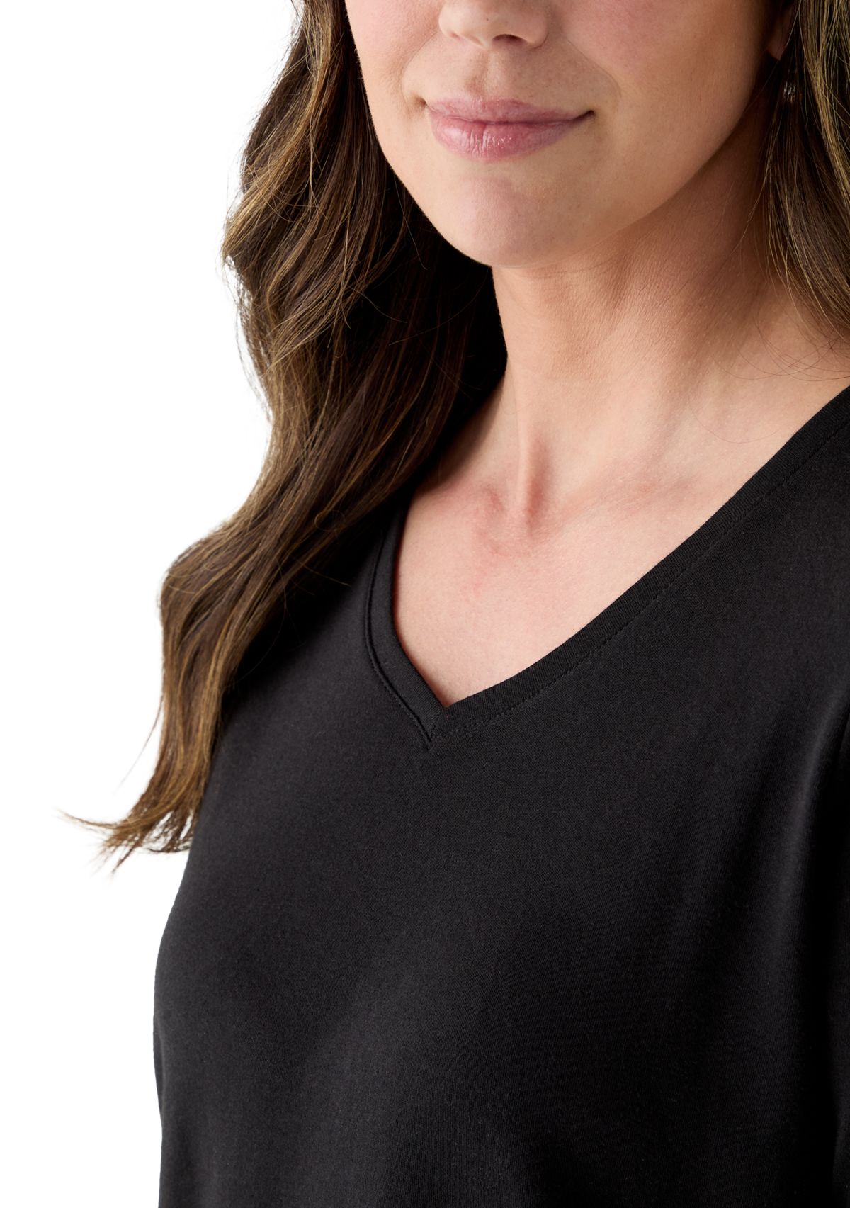 Womens Three-Quarter Sleeve V-Neck T-Shirt