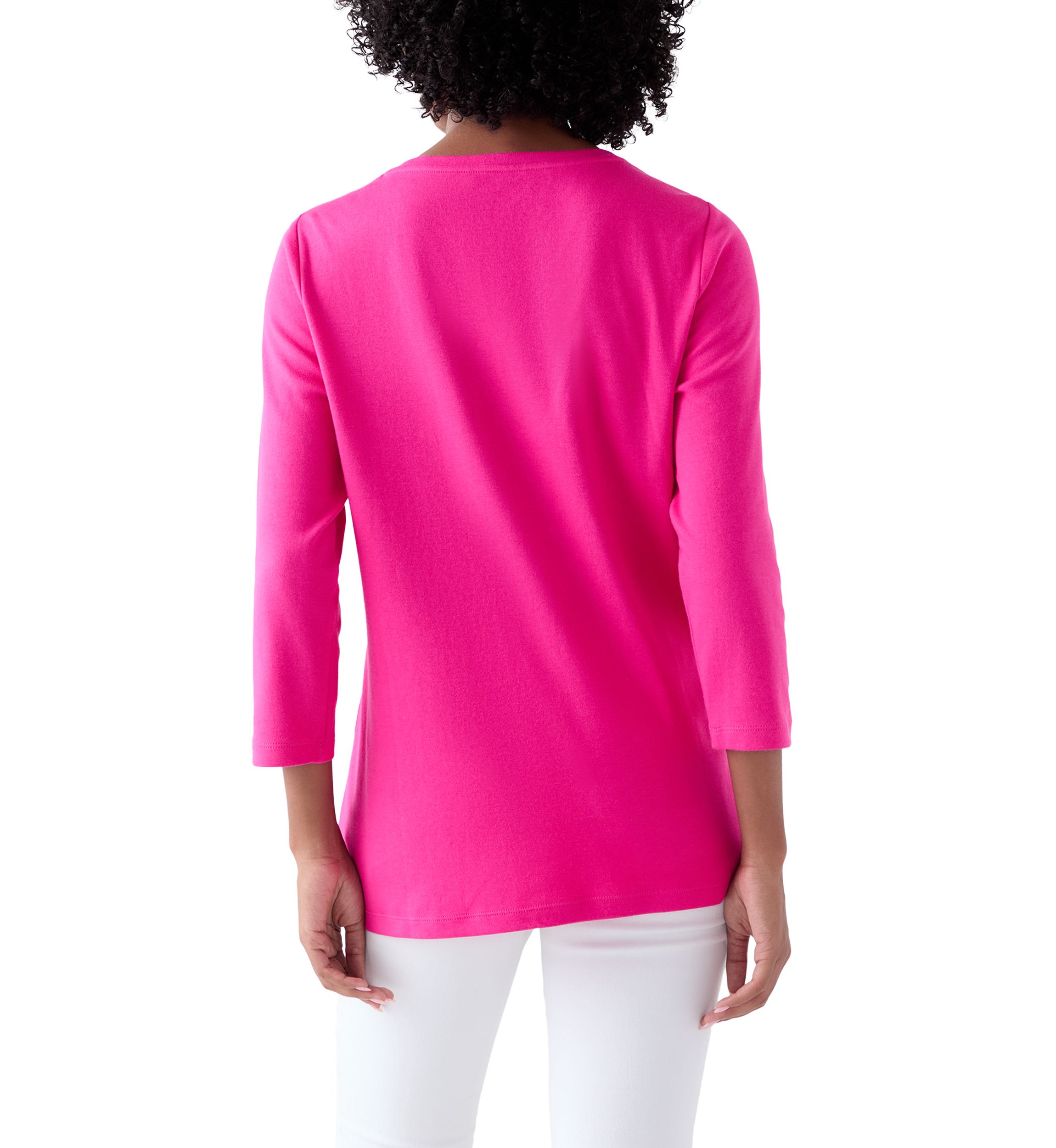 Womens 3/4 Sleeve V-Neck Top