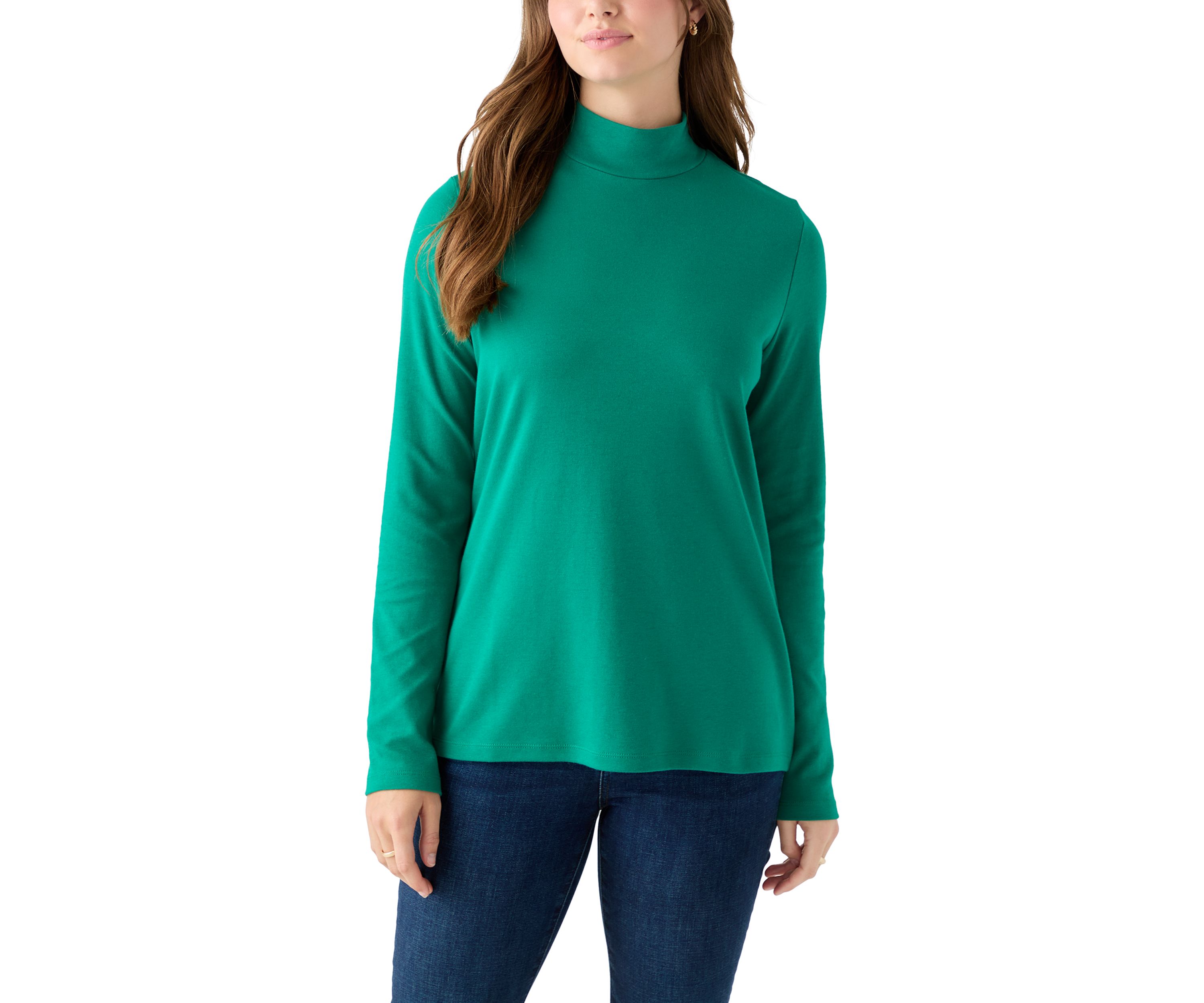 Womens Long Sleeve Mock Neck Top
