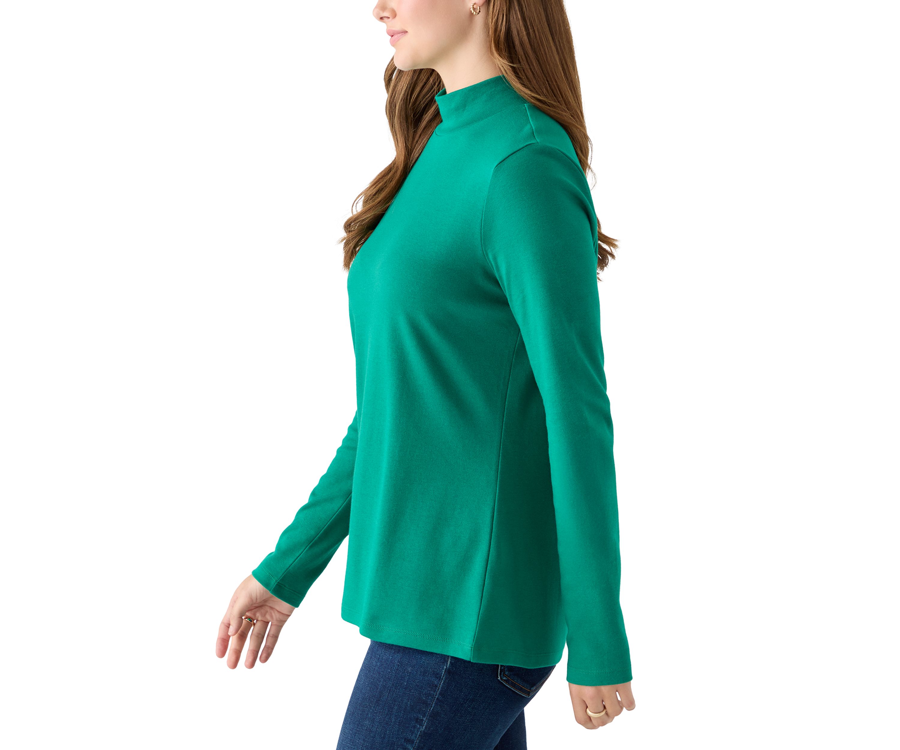 Womens Long Sleeve Mock Neck Top