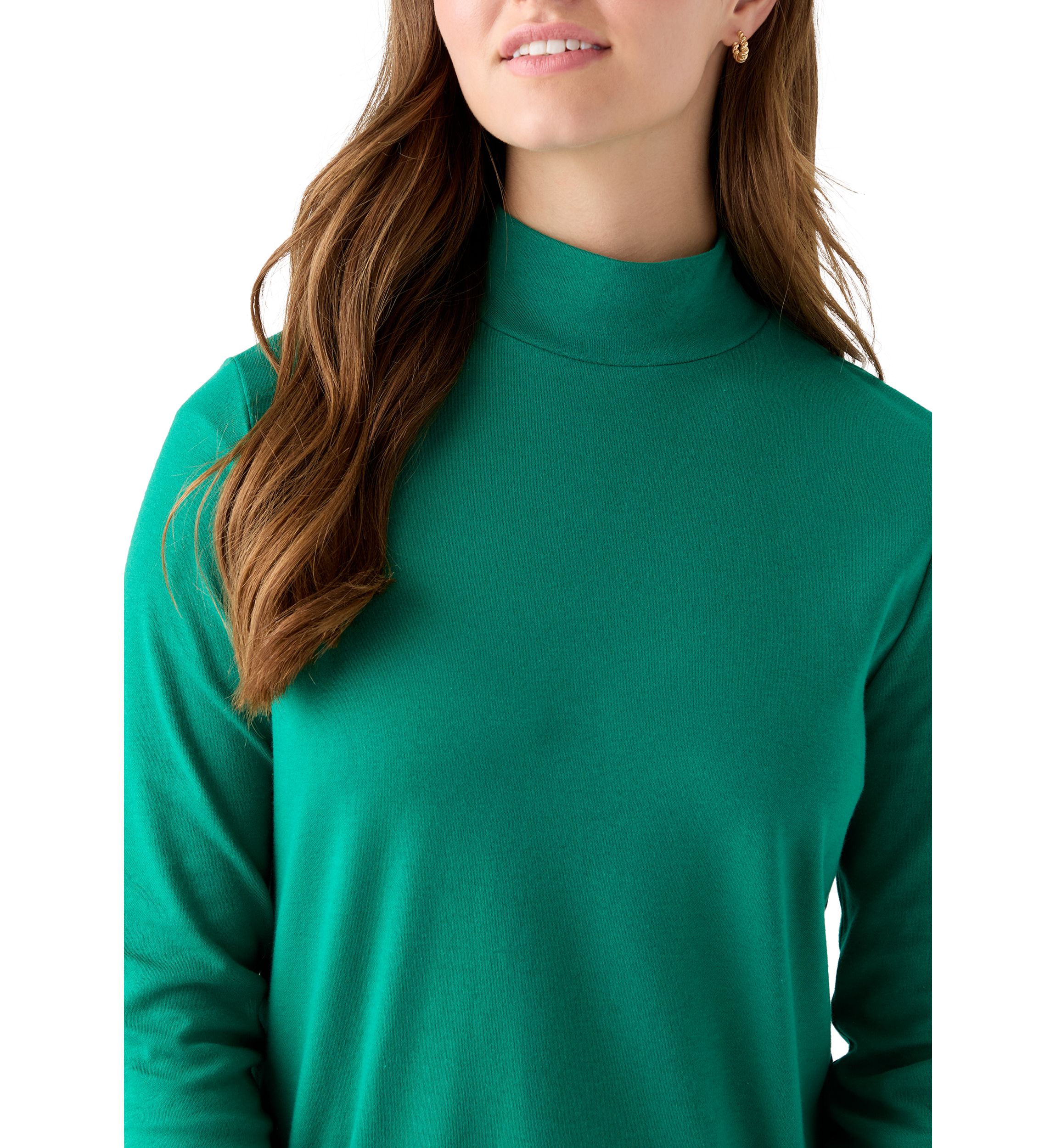 Womens Long Sleeve Mock Neck Top