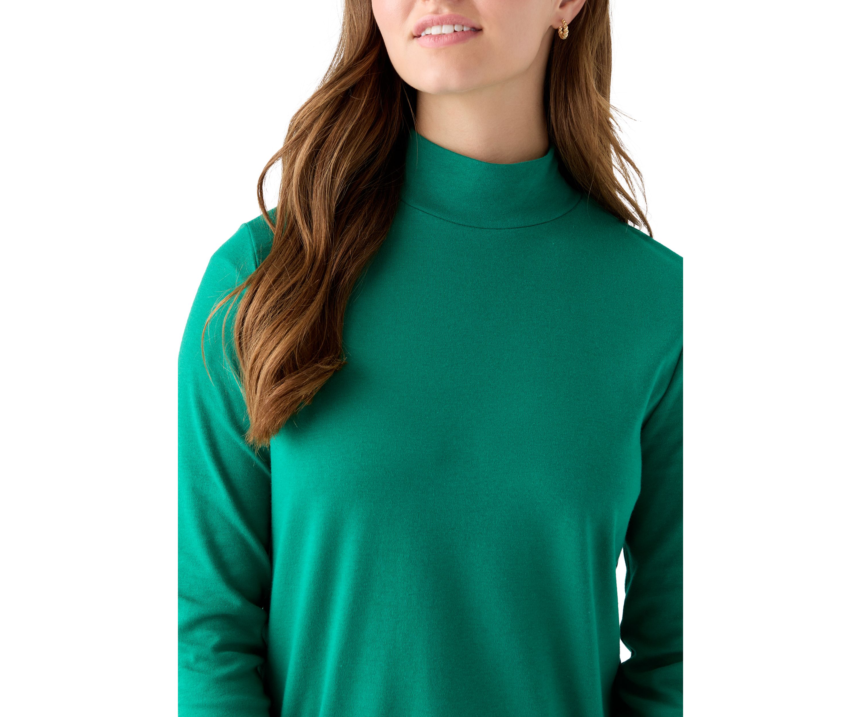 Womens Long Sleeve Mock Neck Top