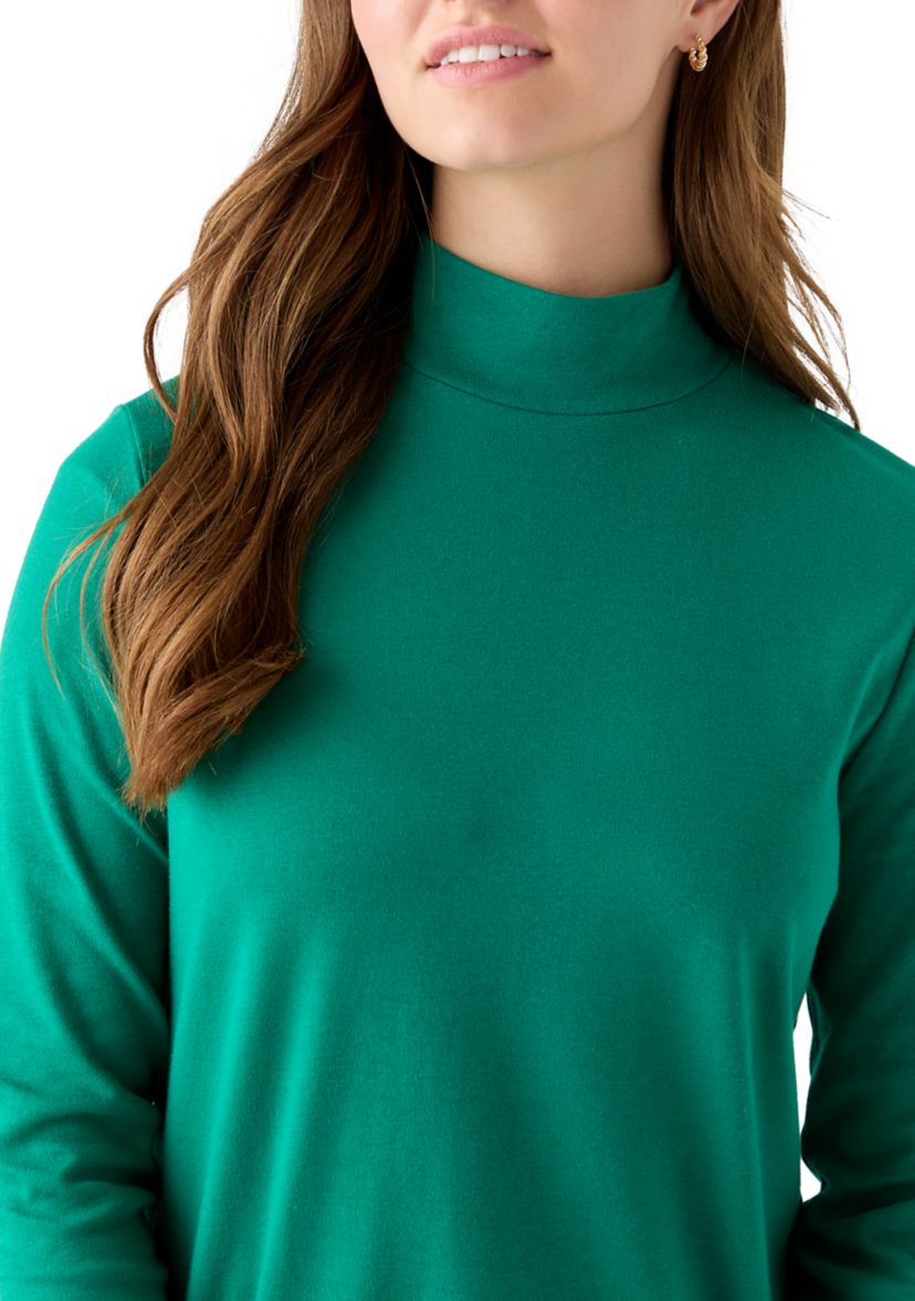 Womens Long Sleeve Mock Neck Top
