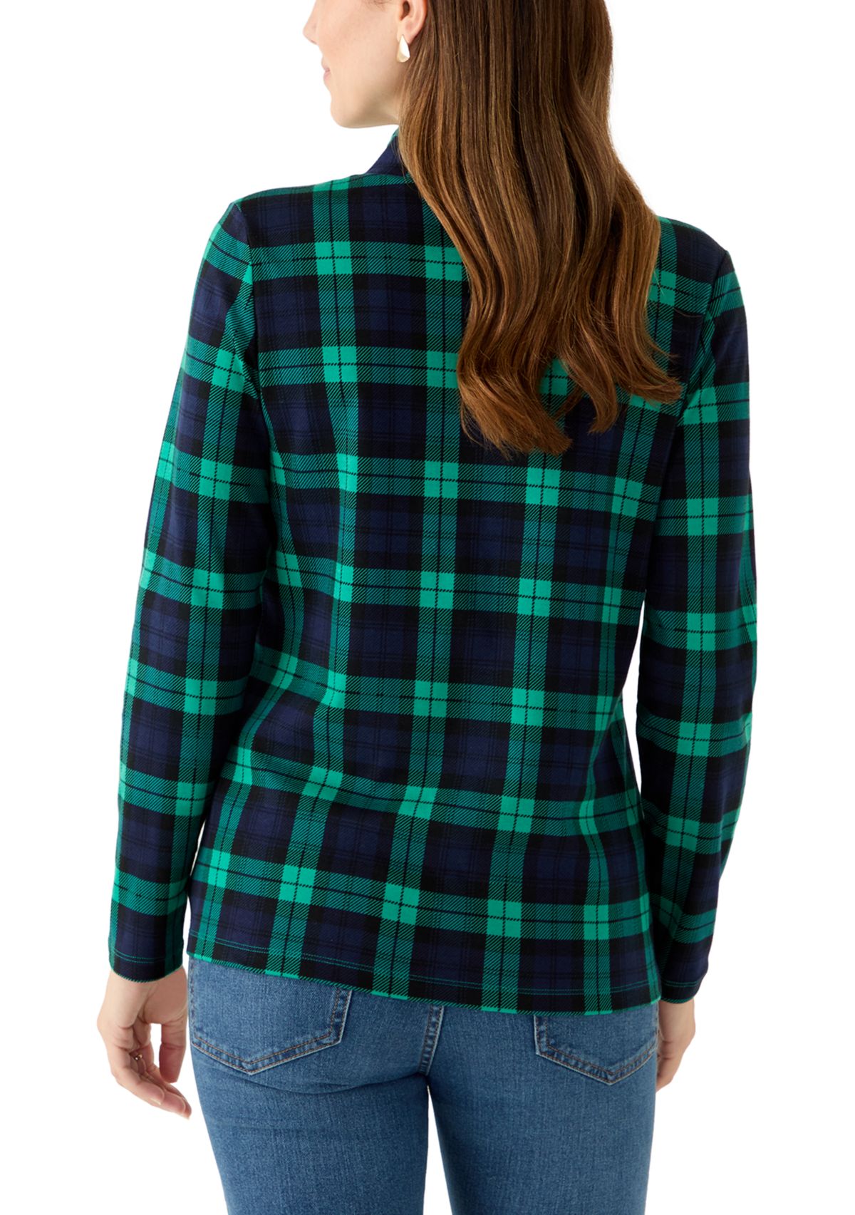Womens Mock Neck Printed Top
