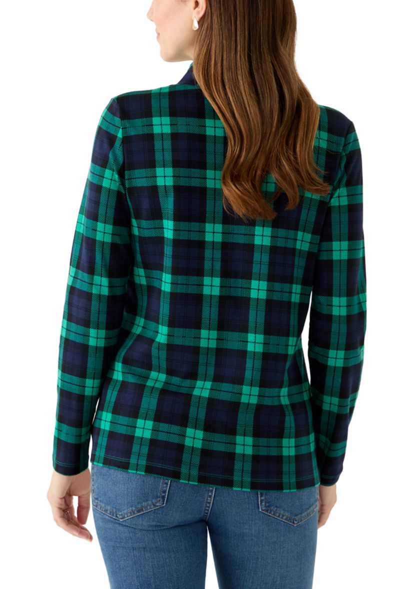 Womens Mock Neck Printed Top