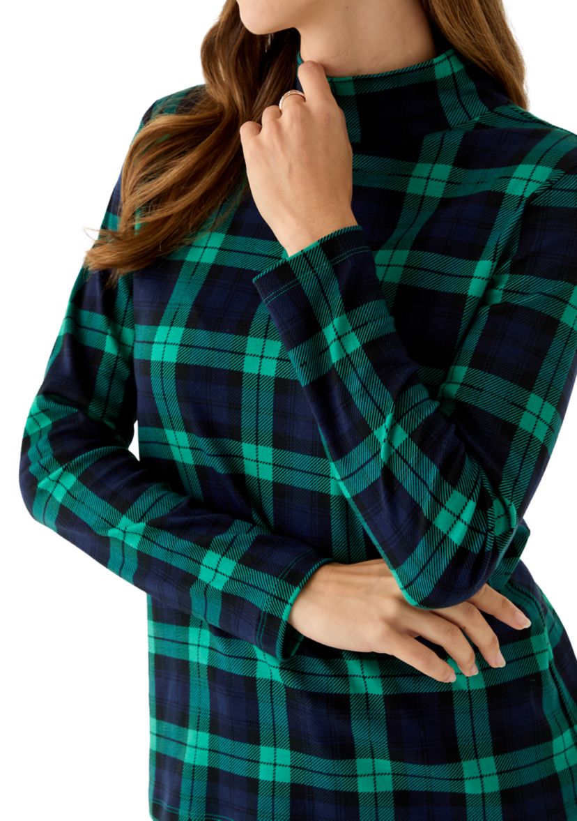Womens Mock Neck Printed Top