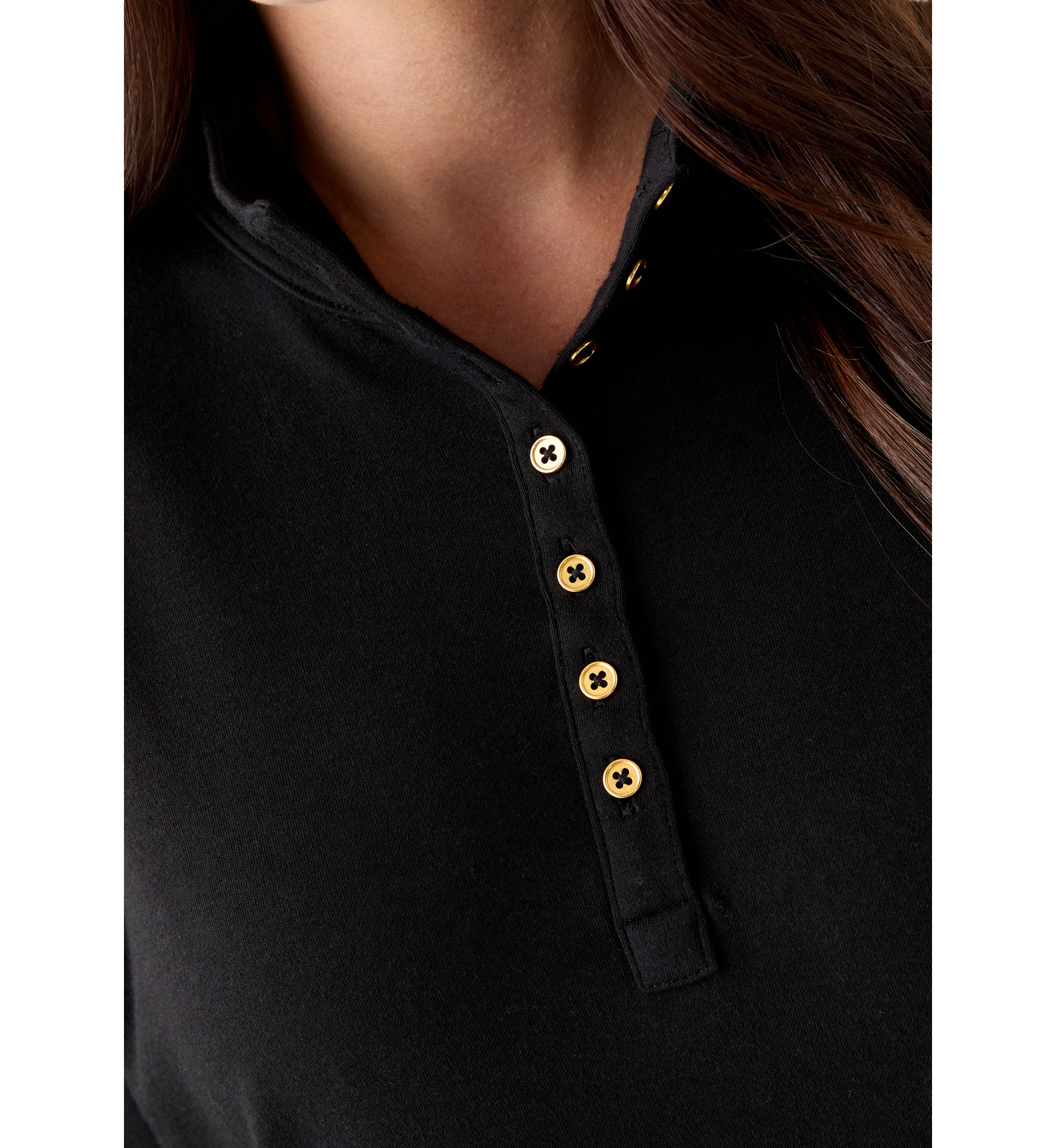 Womens Long Sleeve Henley Mock Neck Tunic T-Shirt