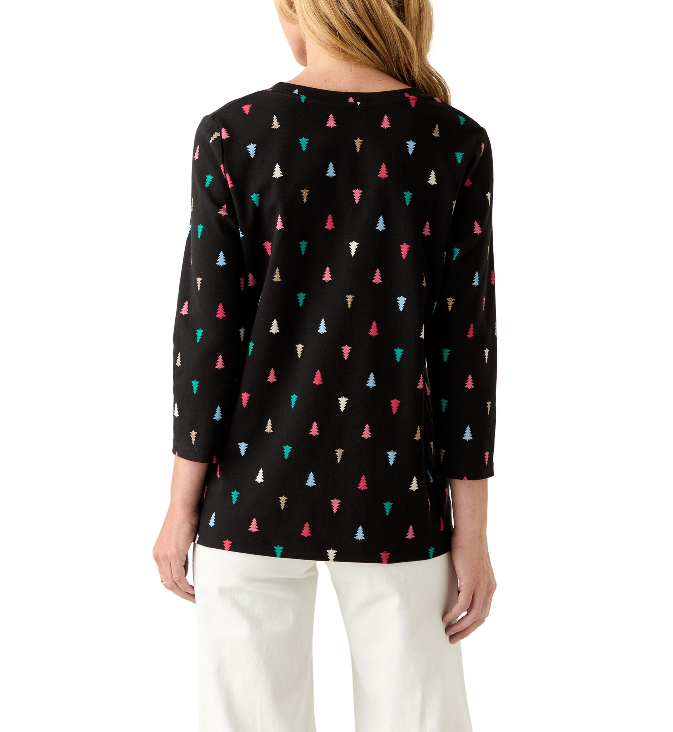 Womens Three Quarter Henley Holiday Shirt