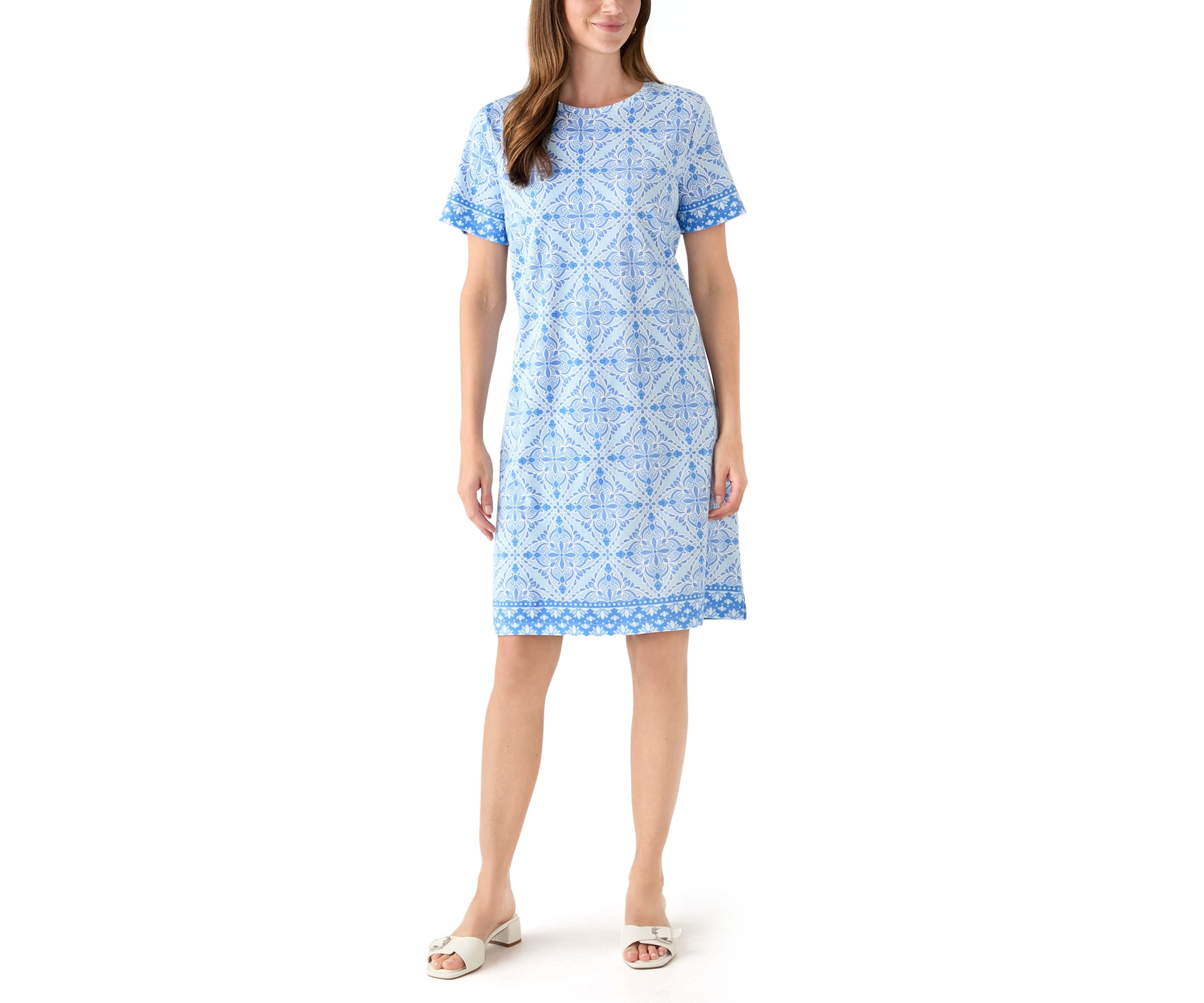 Womens Border Printed Dress