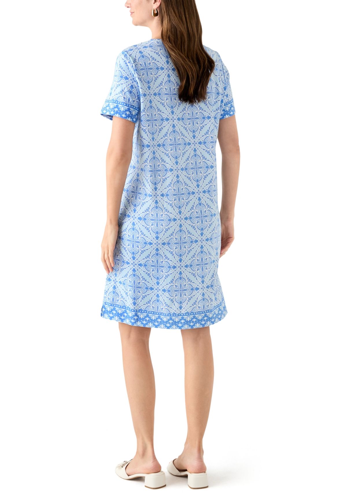 Womens Border Printed Dress