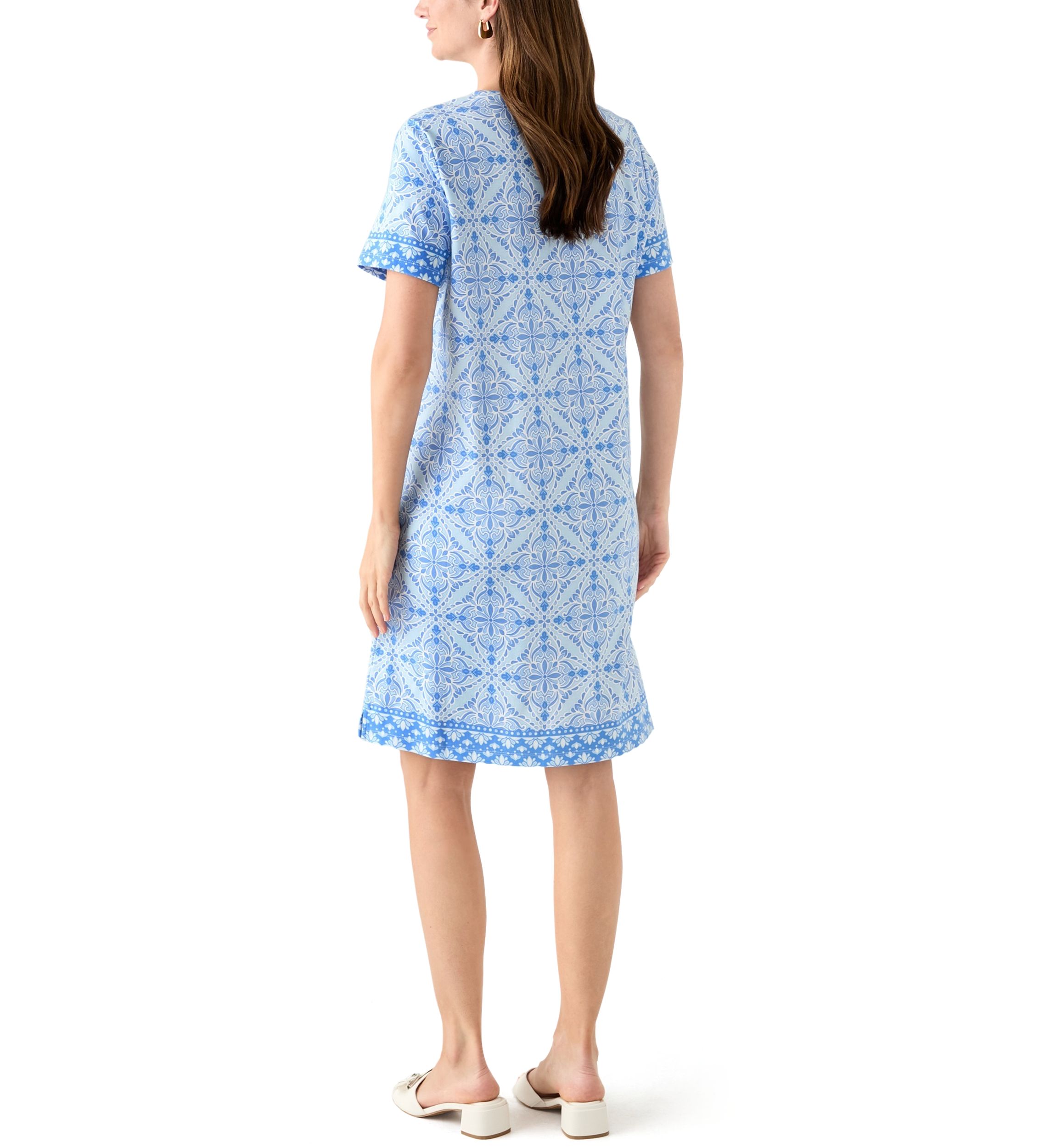 Womens Border Printed Dress