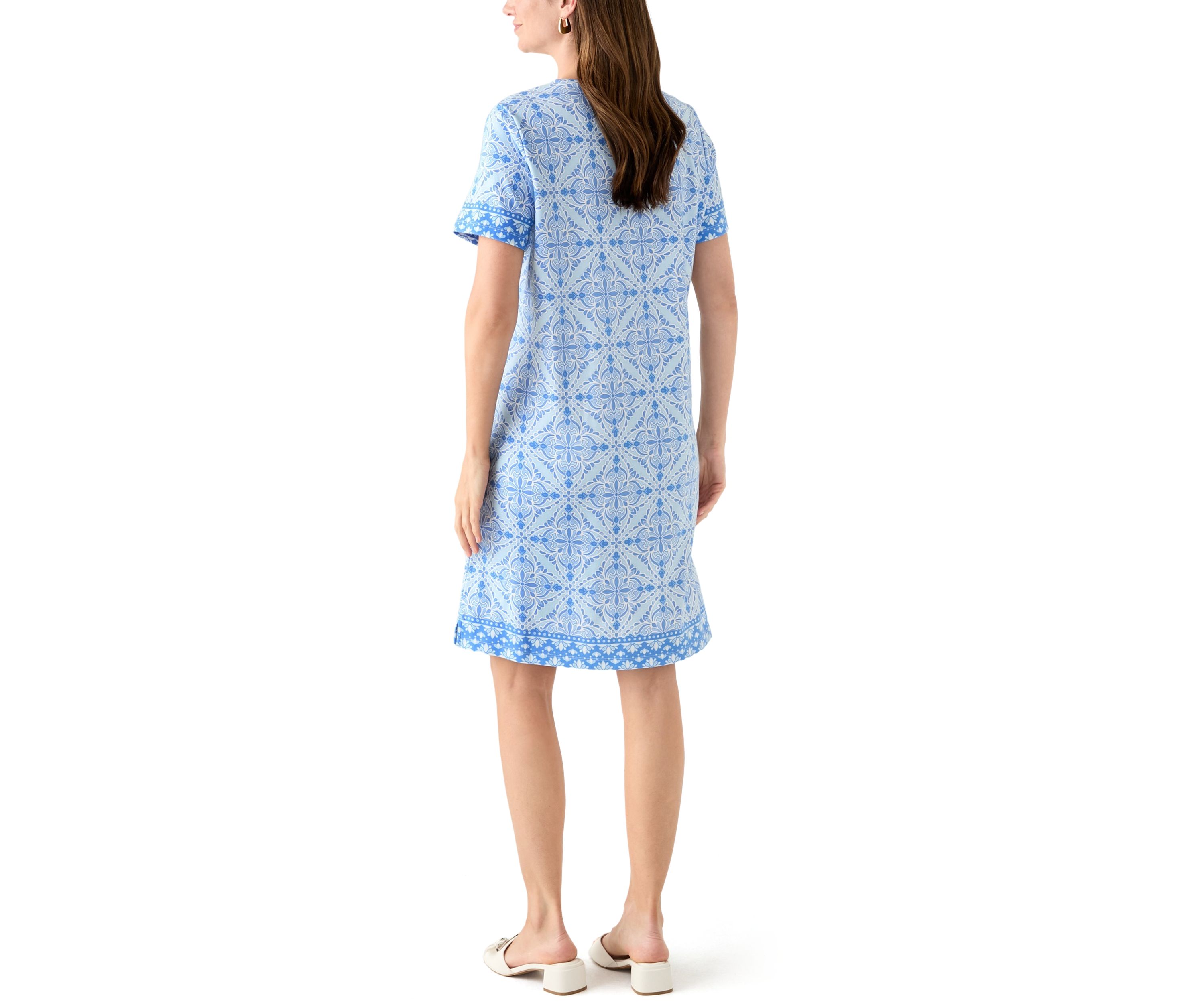 Womens Border Printed Dress