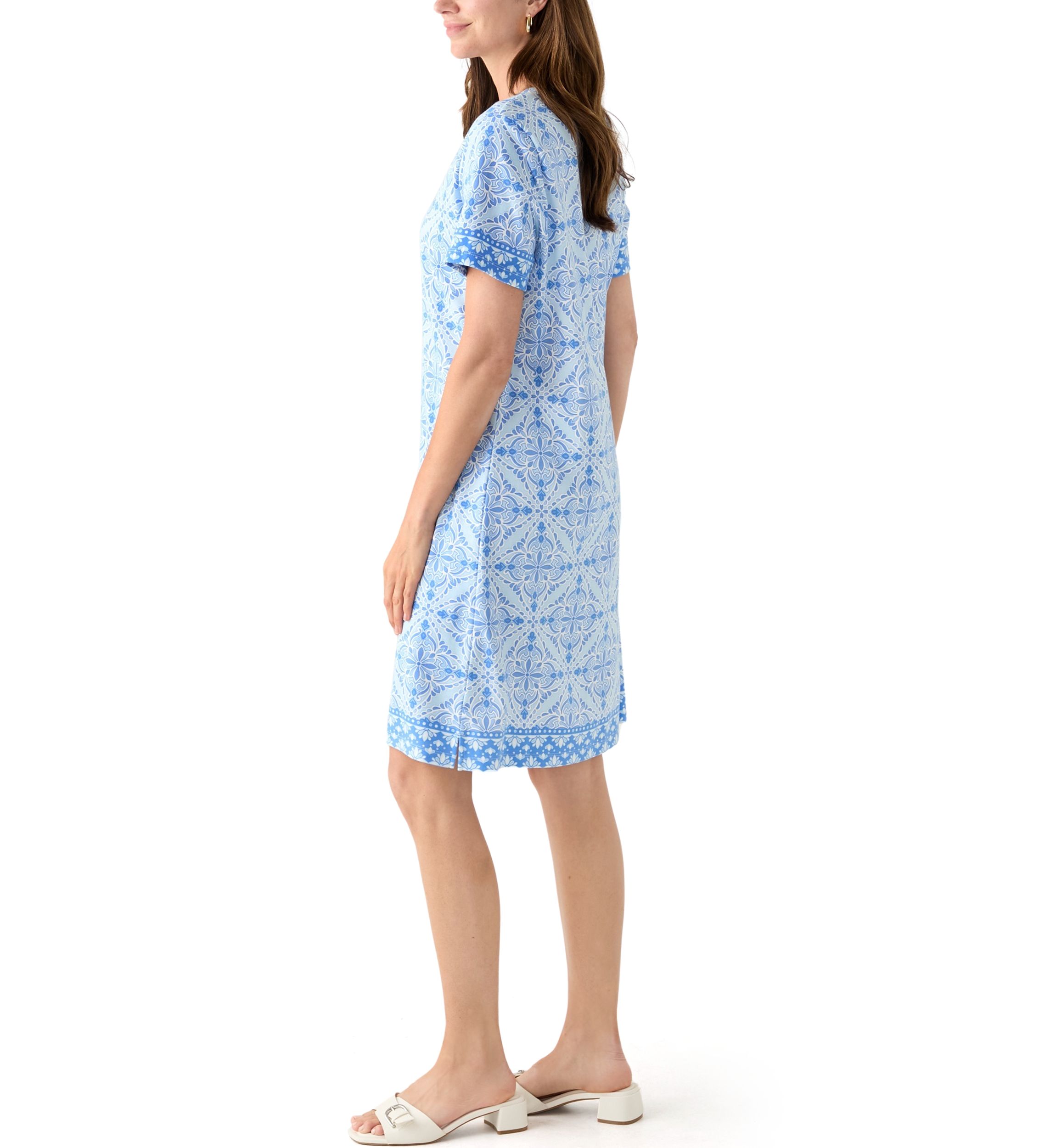Womens Border Printed Dress
