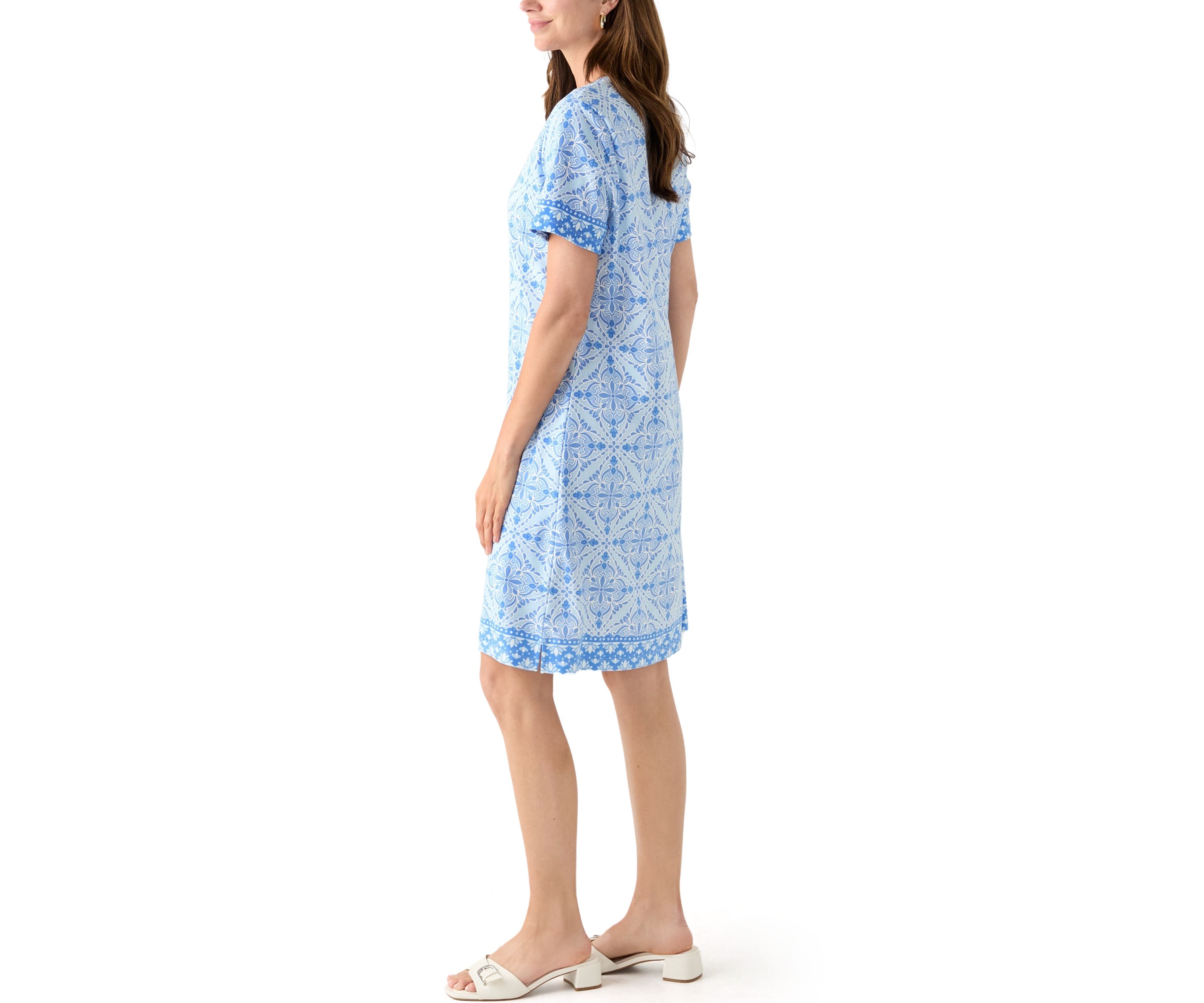 Womens Border Printed Dress
