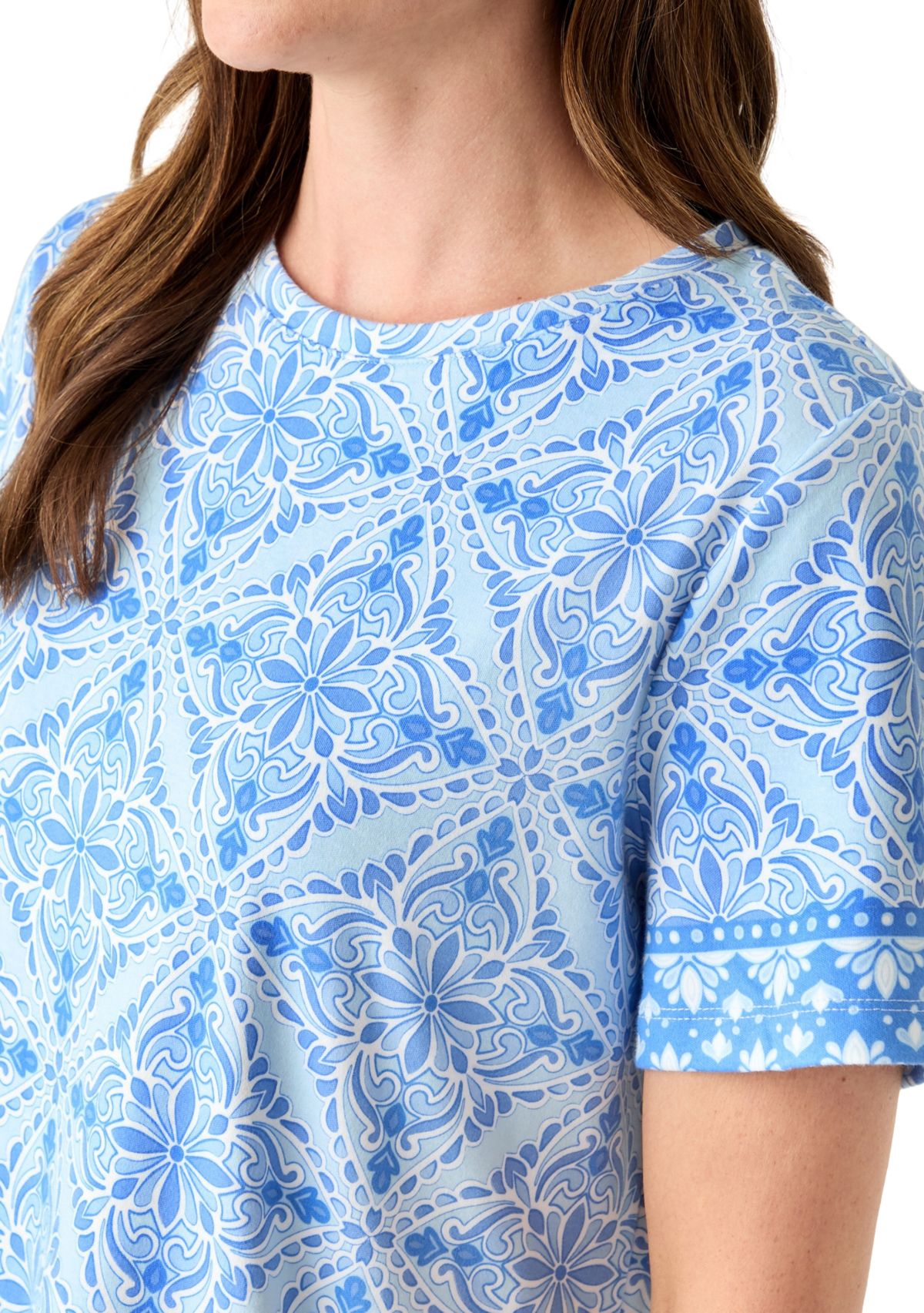 Womens Border Printed Dress