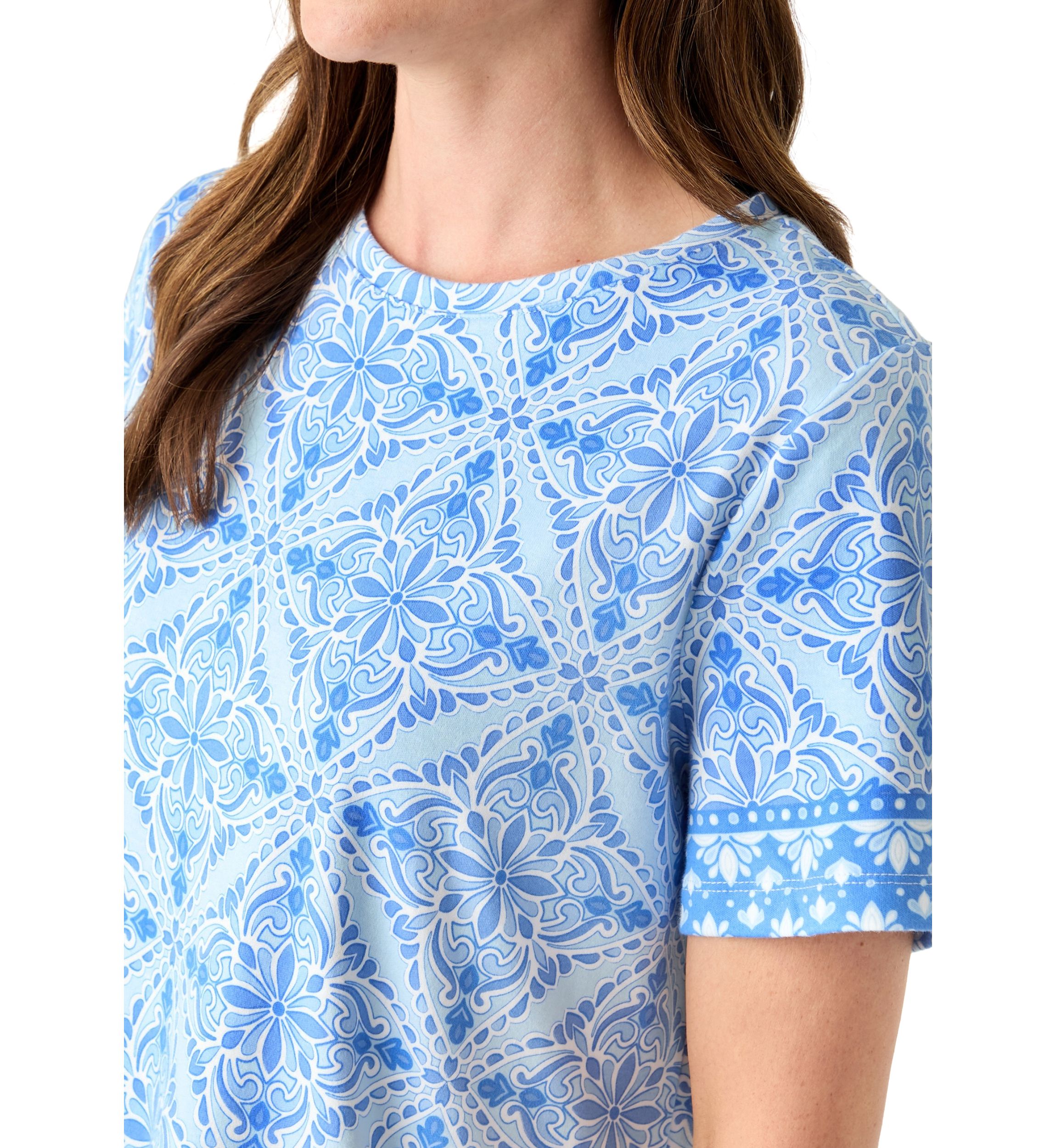 Womens Border Printed Dress