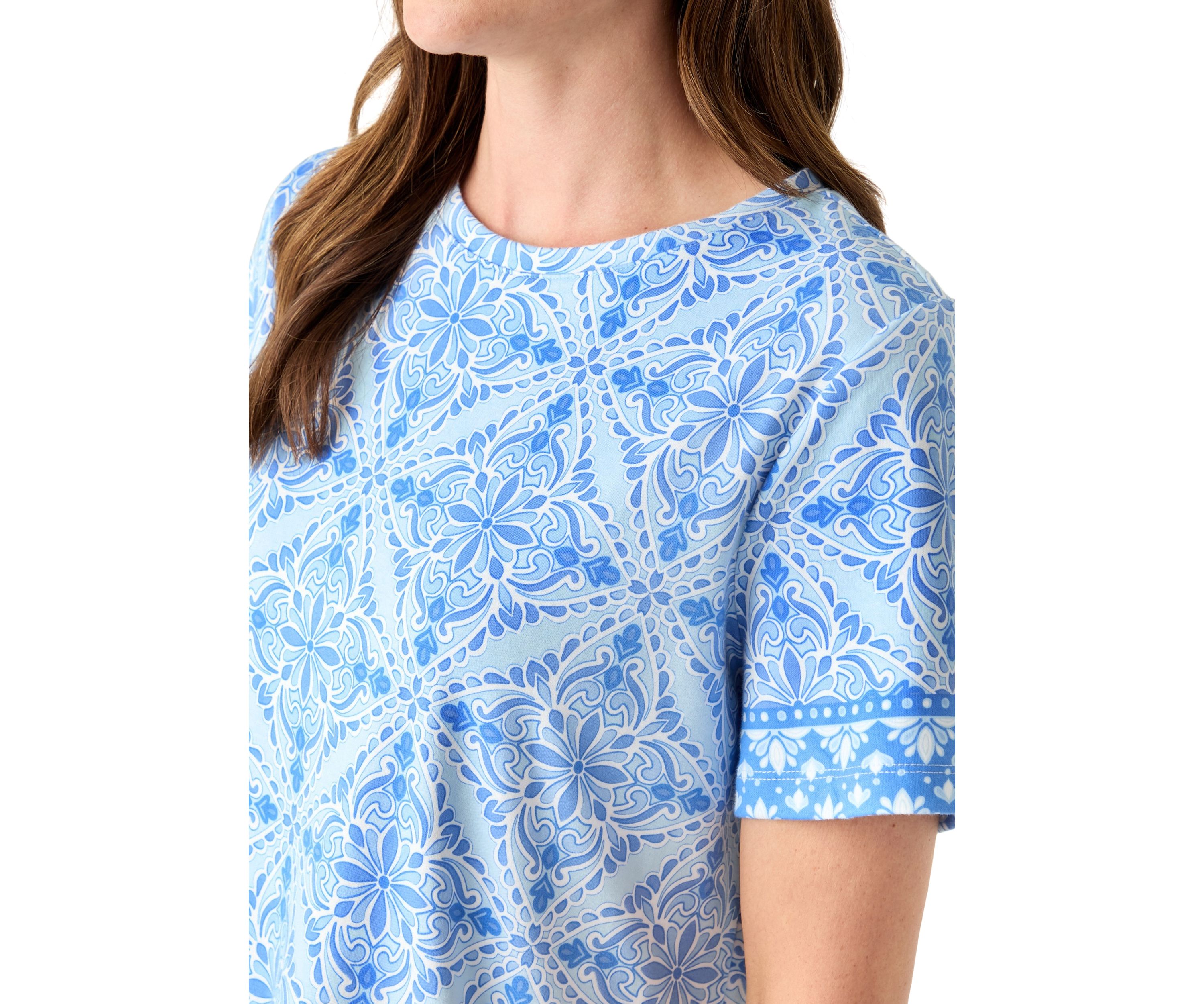 Womens Border Printed Dress