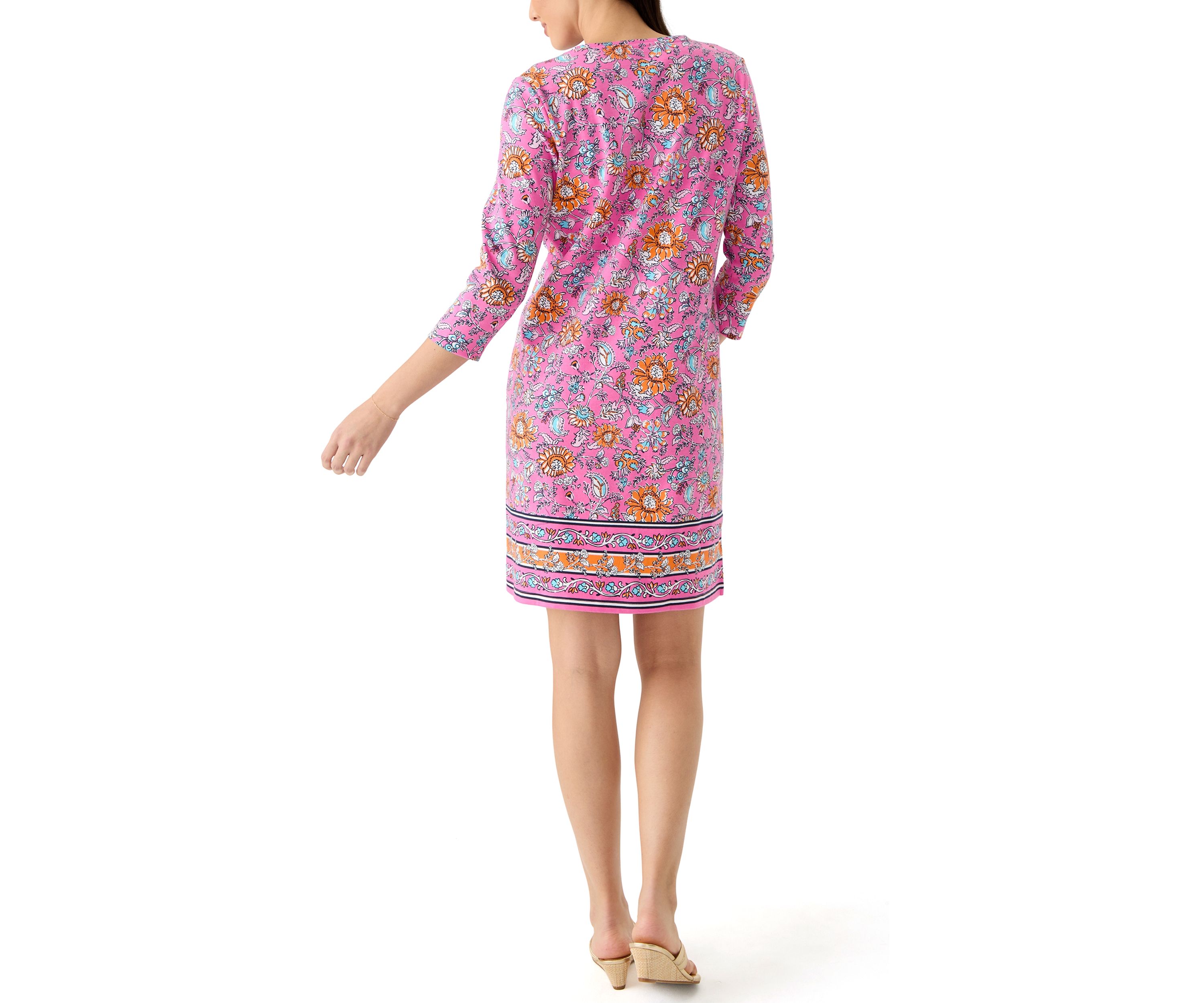 Womens Border Printed Dress