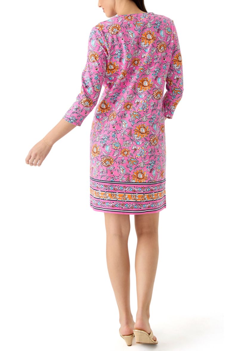 Womens Border Printed Dress