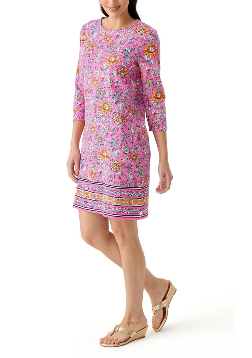 Womens Border Printed Dress