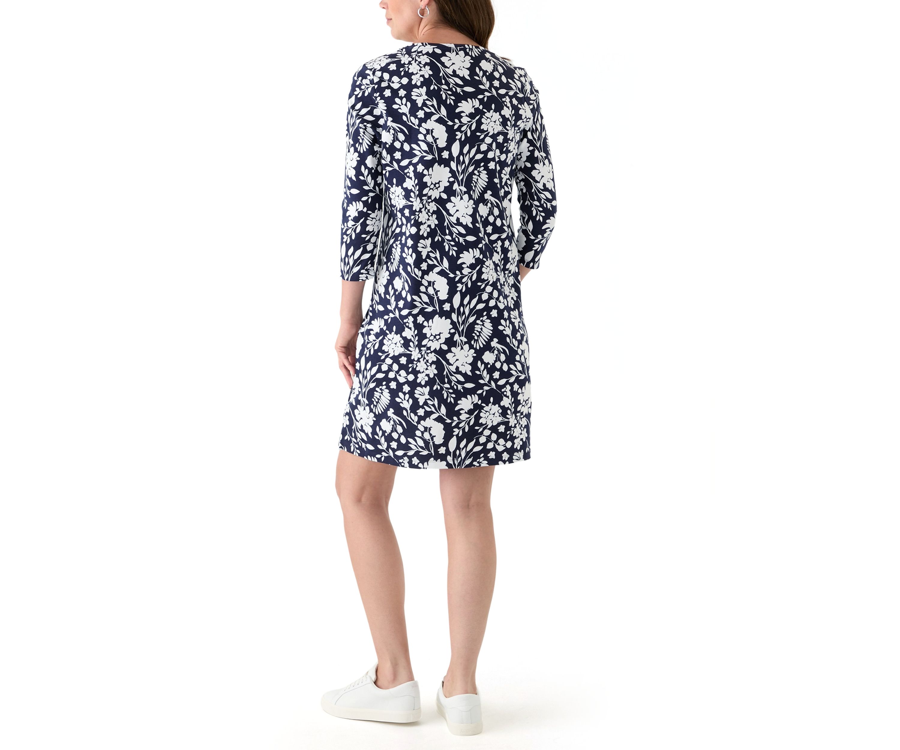 Womens 3/4 Sleeve Mega Printed Dress